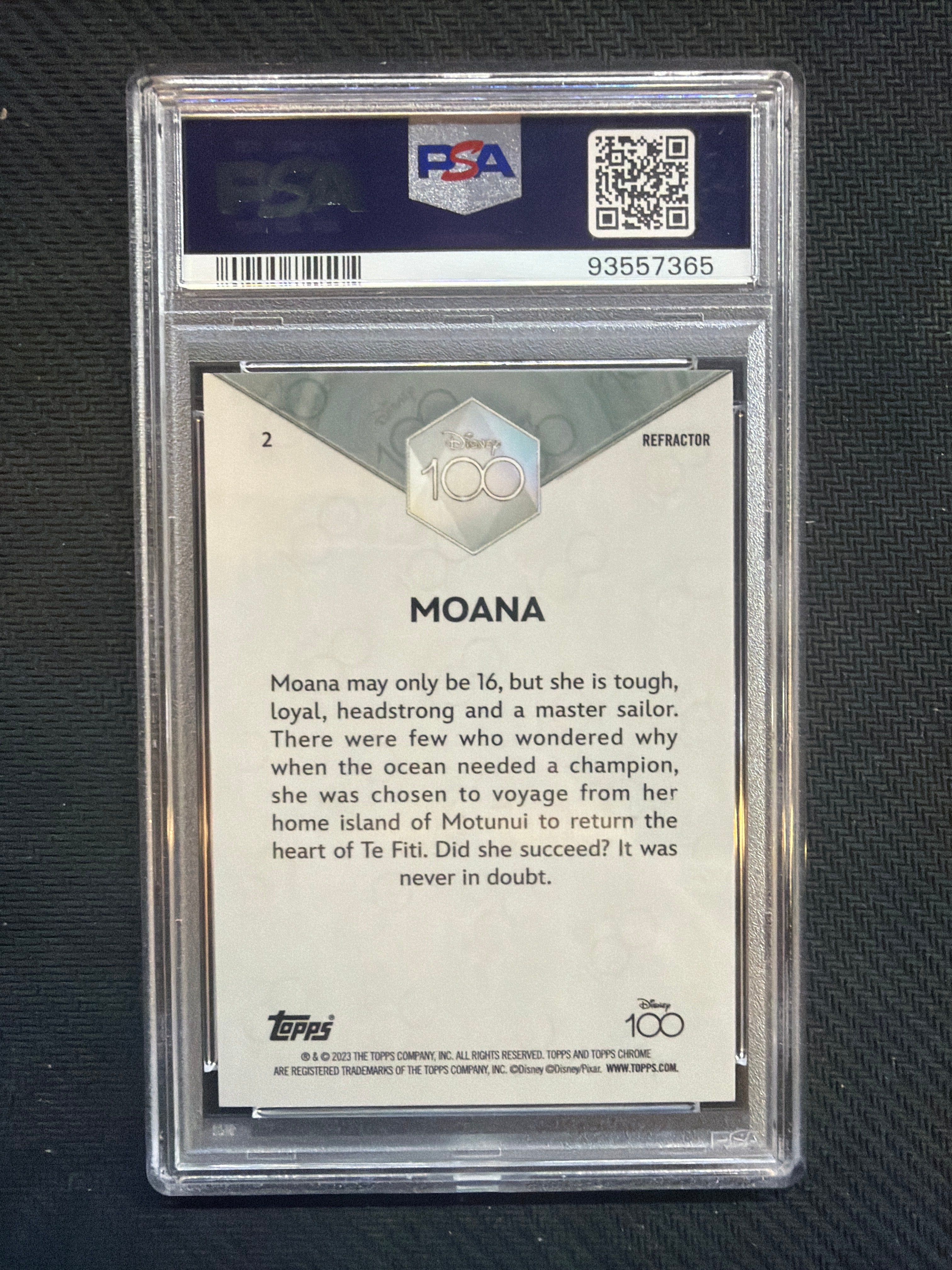 2023 Topps Chrome Disney 100 Moana Refractor #2 PSA 9  365