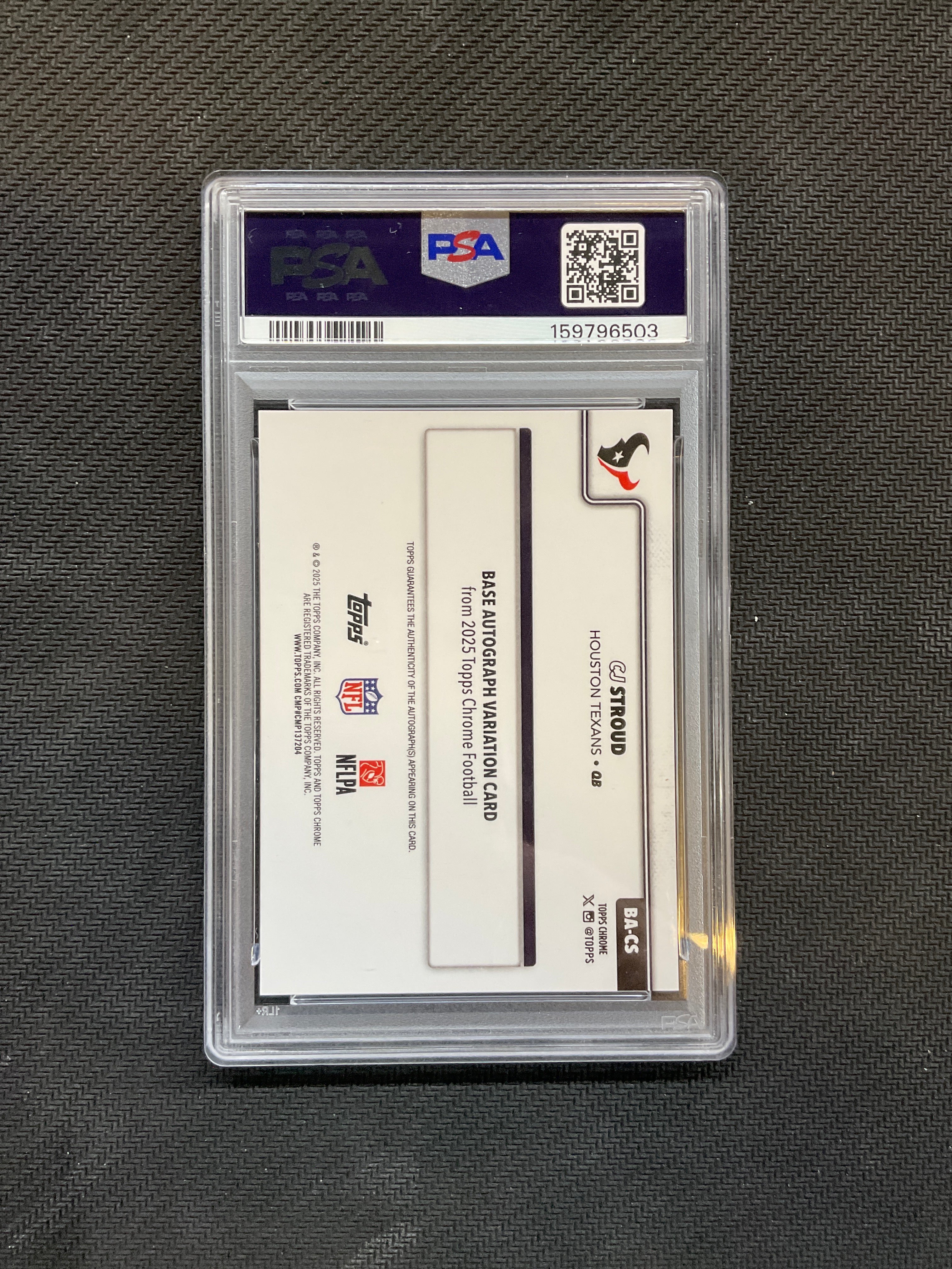2025 Topps Chrome CJ Stroud Auto Black Lava /10 PSA 8 Texans