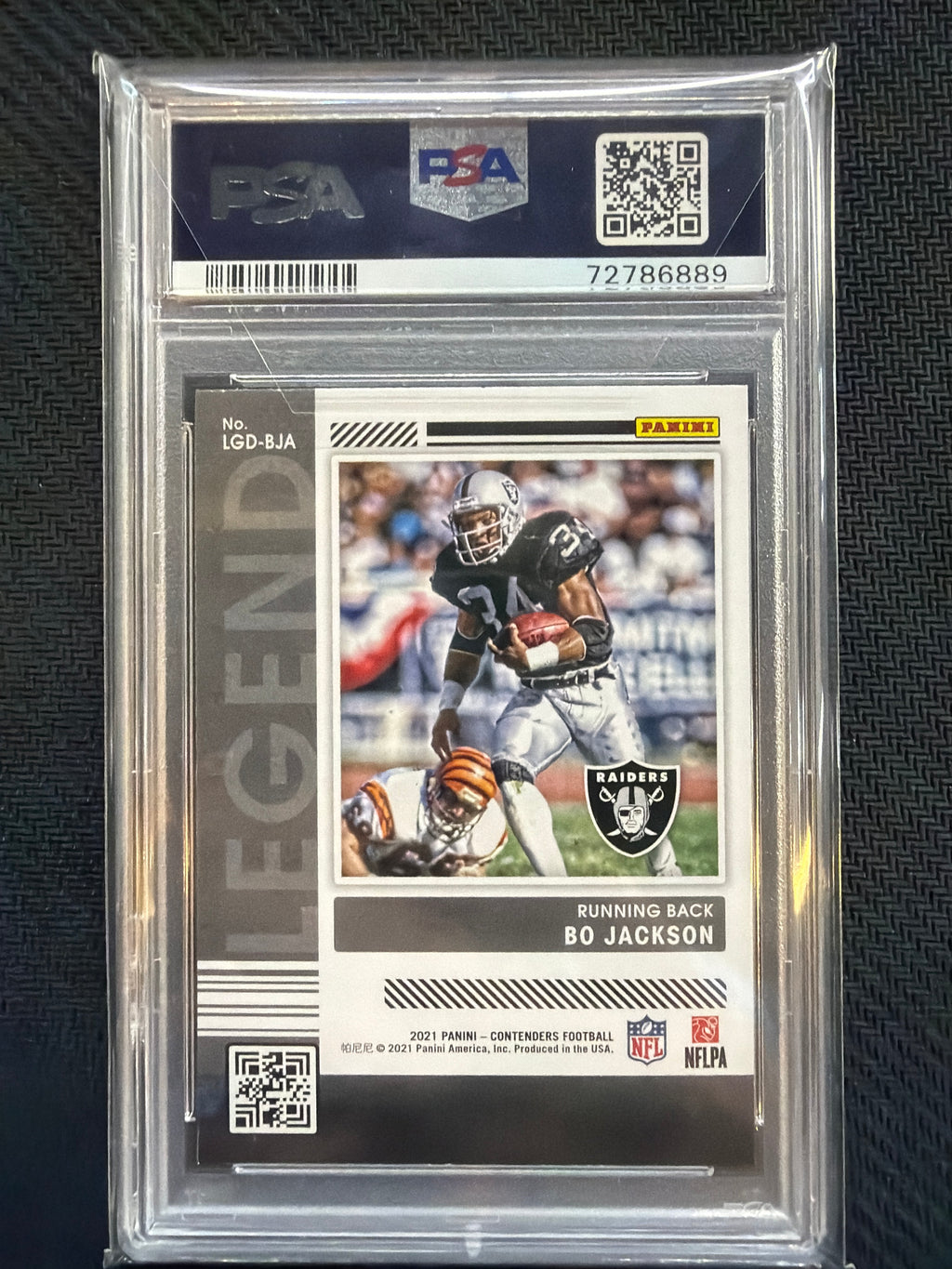 2021 Contenders Bo Jackson Legendary Contenders #LGDBJA PSA 8 Auburn Raiders