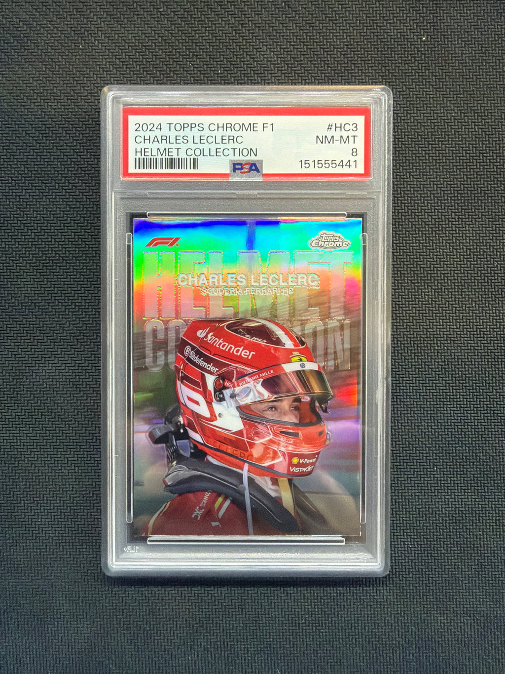 2024 Topps Chrome F1 Charles Leclerc Helmet Collection PSA 8 Ferrari