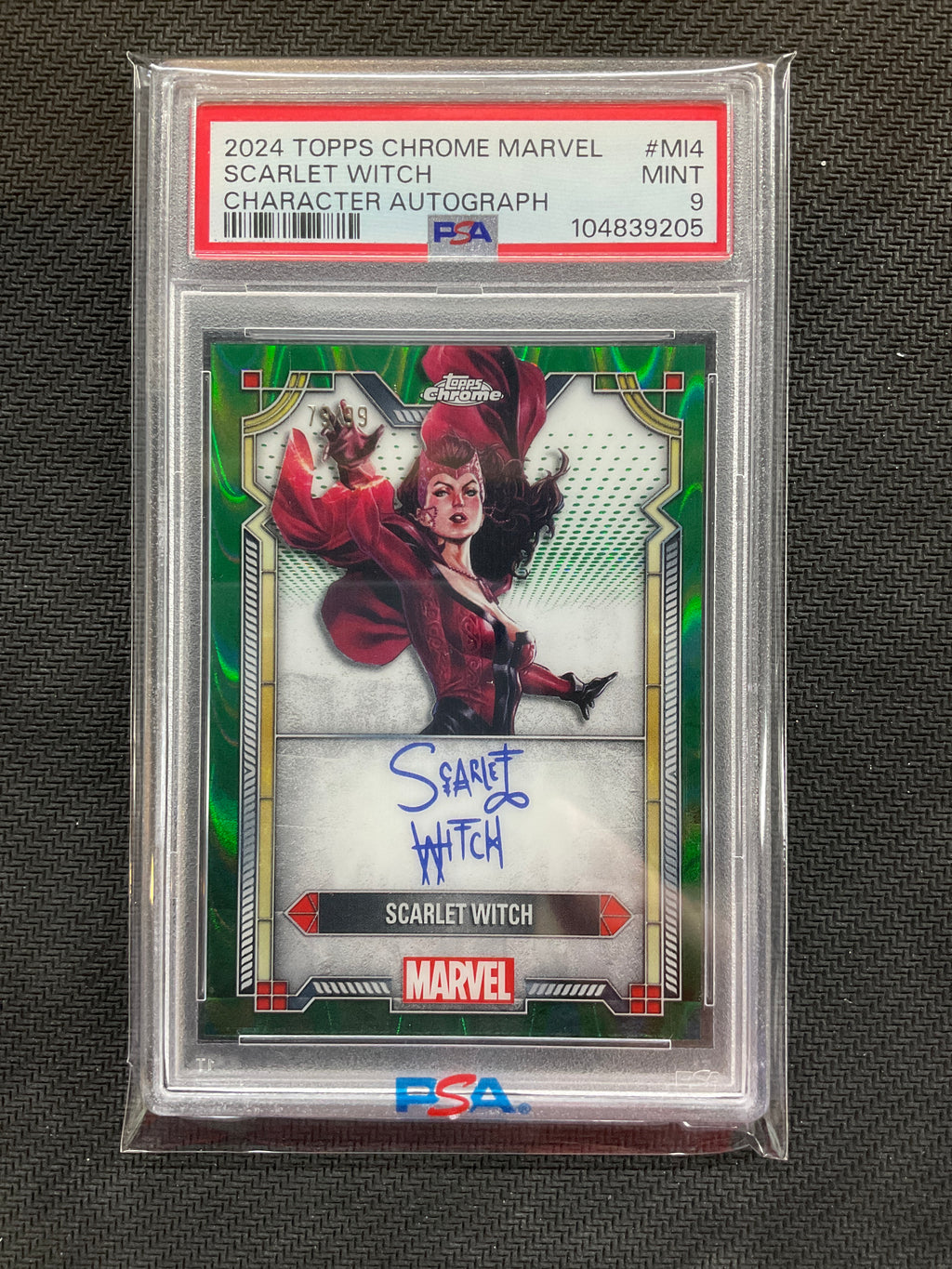 2024 Topps Chrome Marvel Scarlet Witch Character Autograph /99 PSA 9