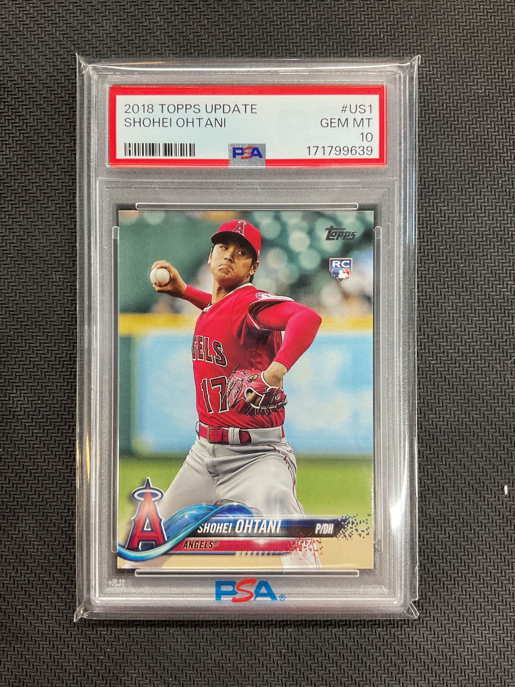 2018 Topps Update Shohei Ohtani Rookie #US1 Pitching PSA 10 639