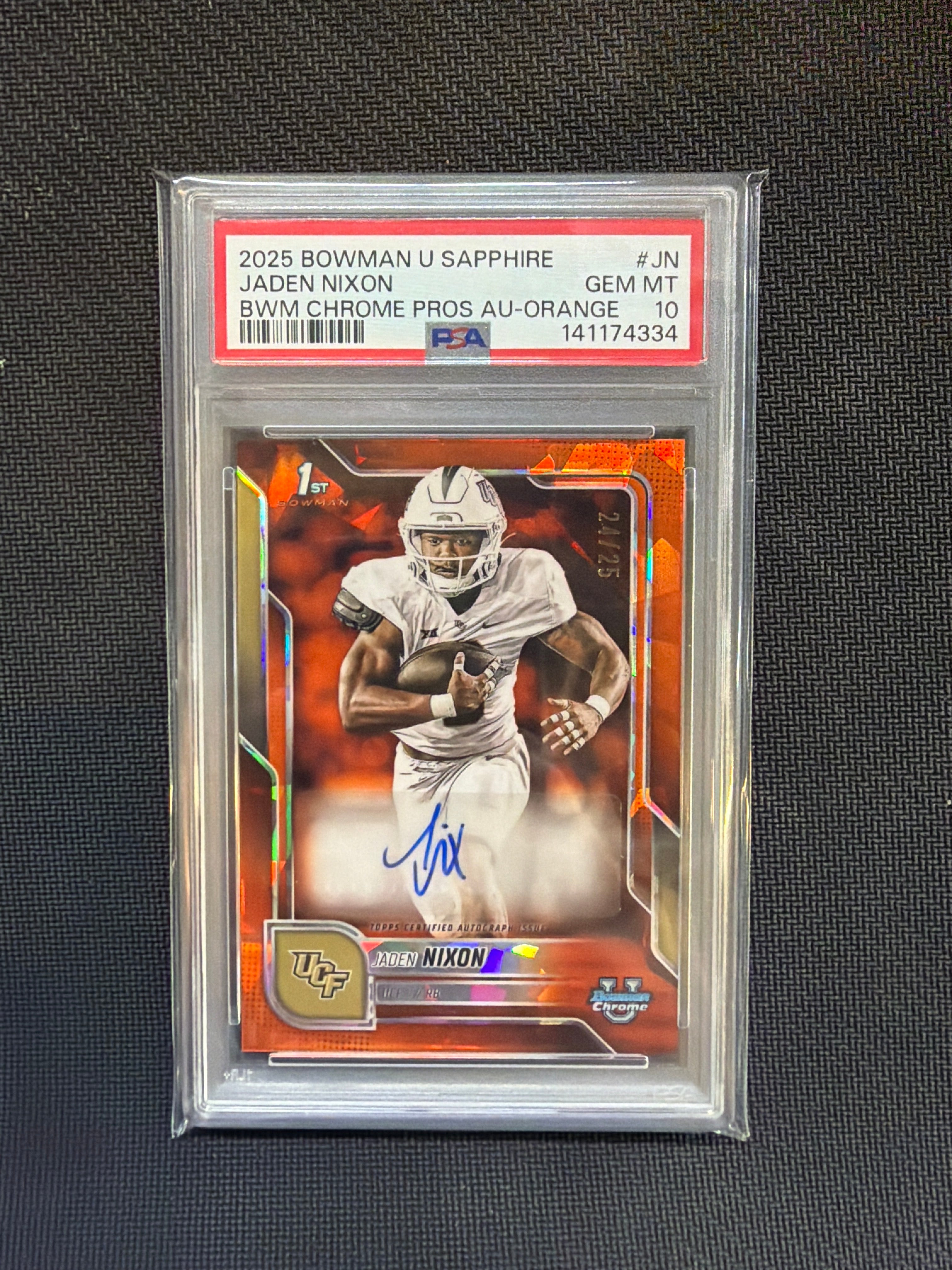 2025 Bowman U Sapphire Jaden Nixon Rookie Auto /25 PSA 10