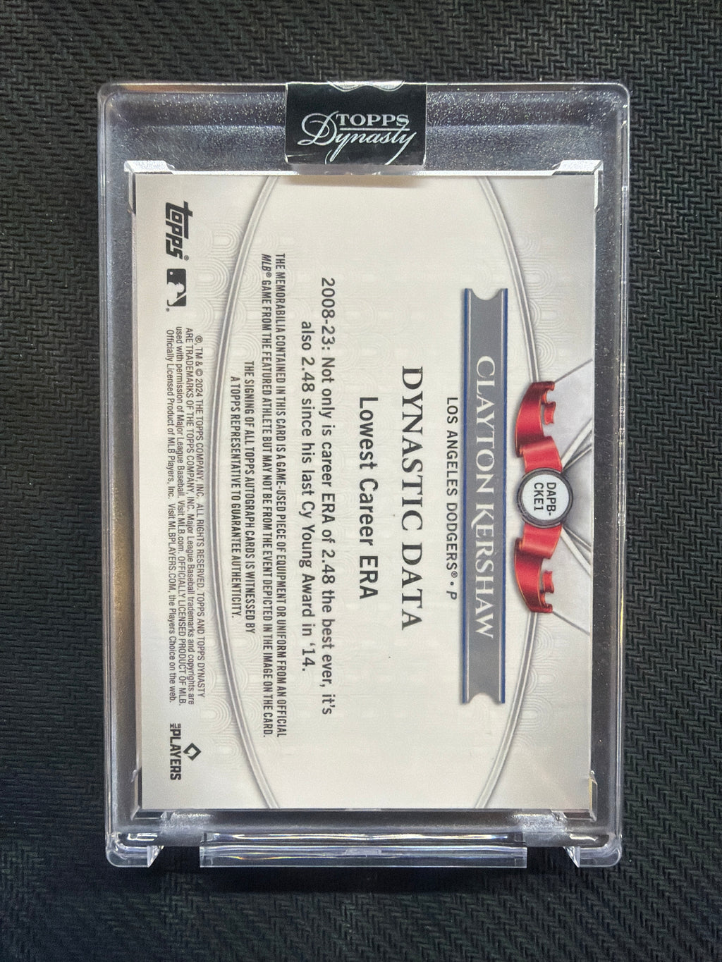 2024 Topps Dynasty Clayton Kershaw Patch Auto /5