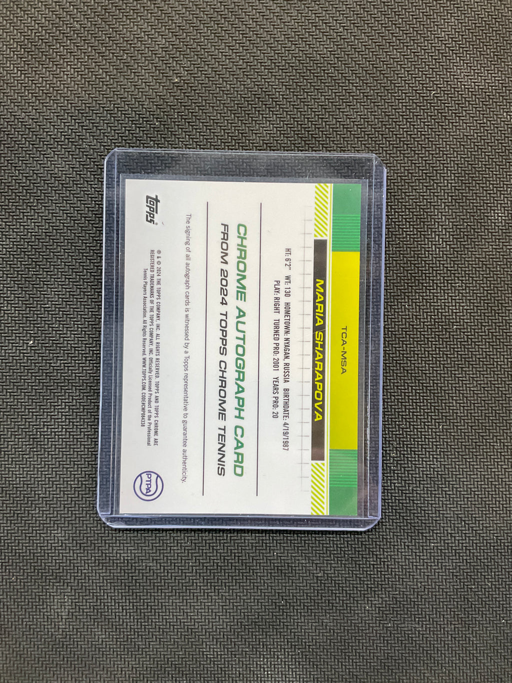 2024 Topps Chrome Tennis Maria Sharapova Auto