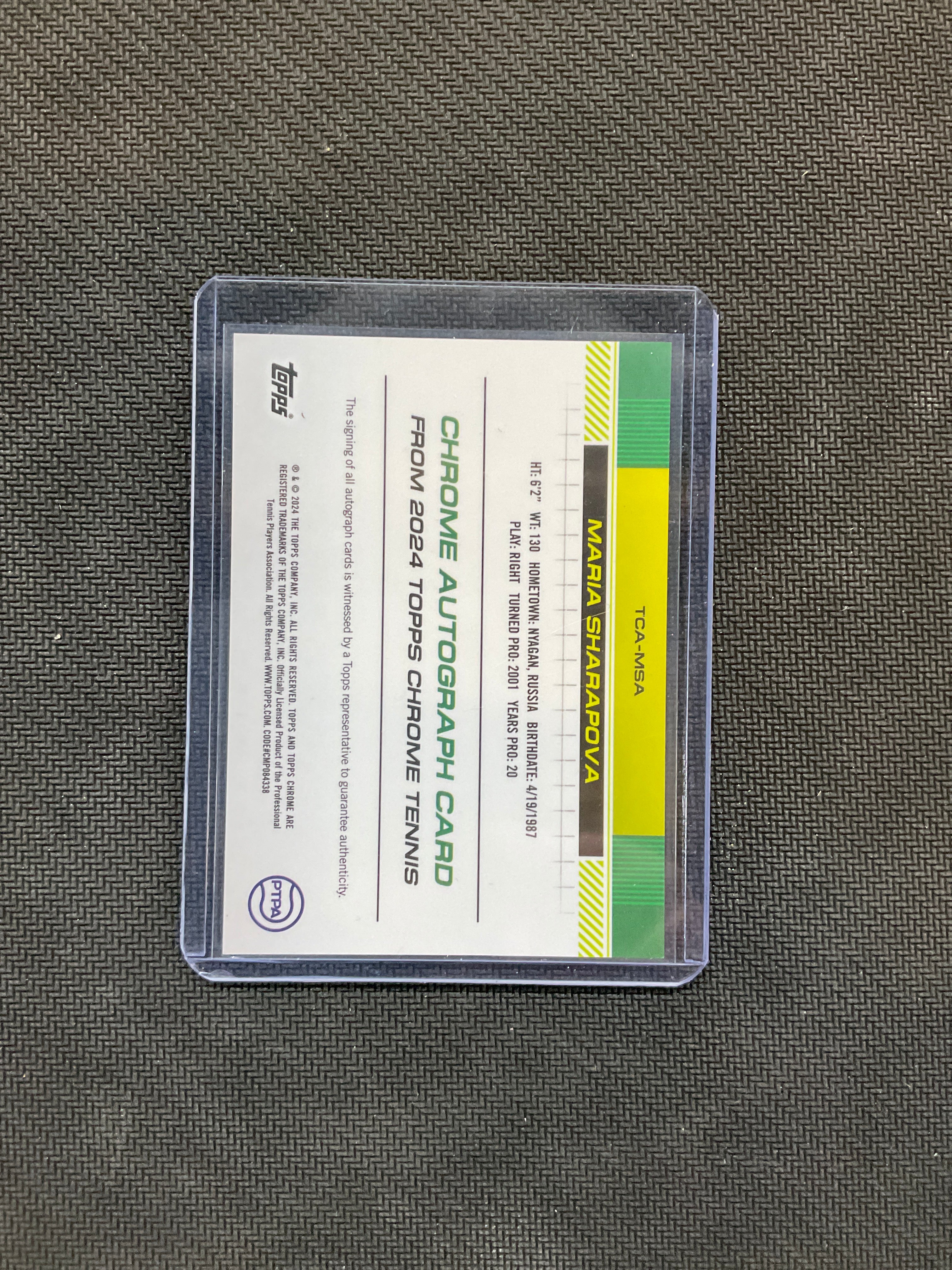 2024 Topps Chrome Tennis Maria Sharapova Auto