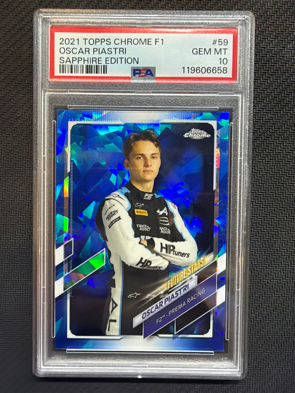 2021 Topps Chrome F1 Sapphire Oscar Piastri #59 Rookie PSA 10 658