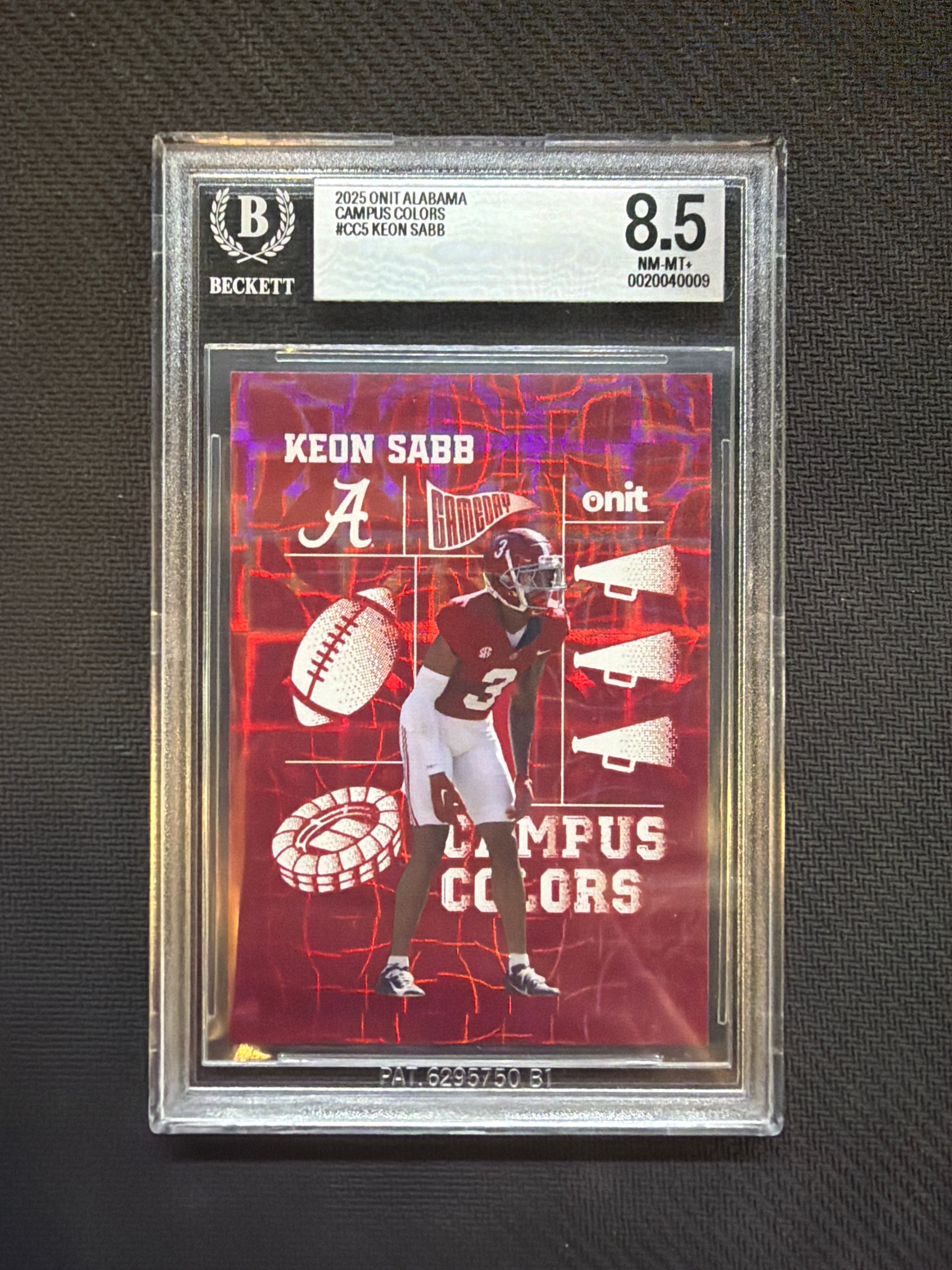 2025 Onit Alabama Keon Sabb Campus Colors BGS 8.5 Alabama