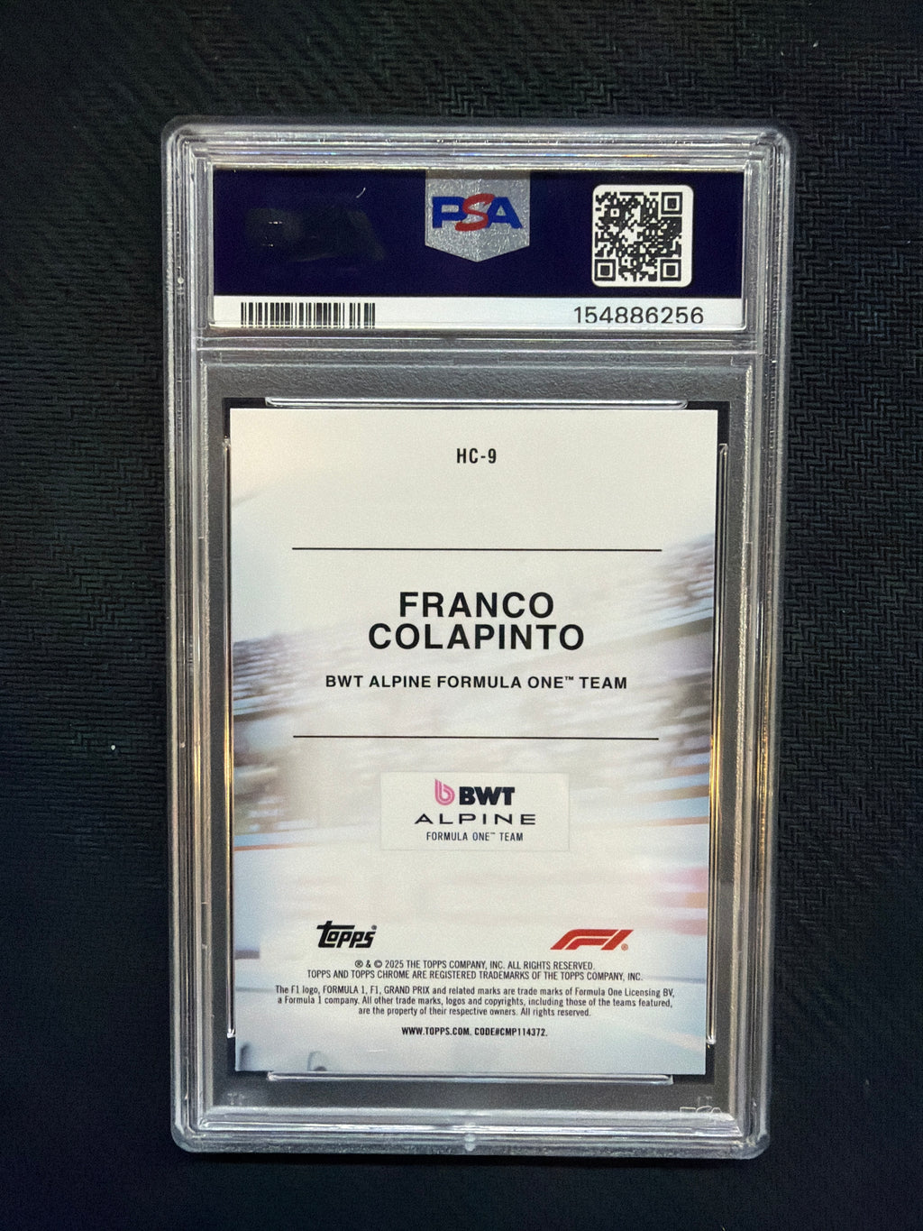 2025 Topps Chrome Franco Colapinto Helmet Collection 10 256