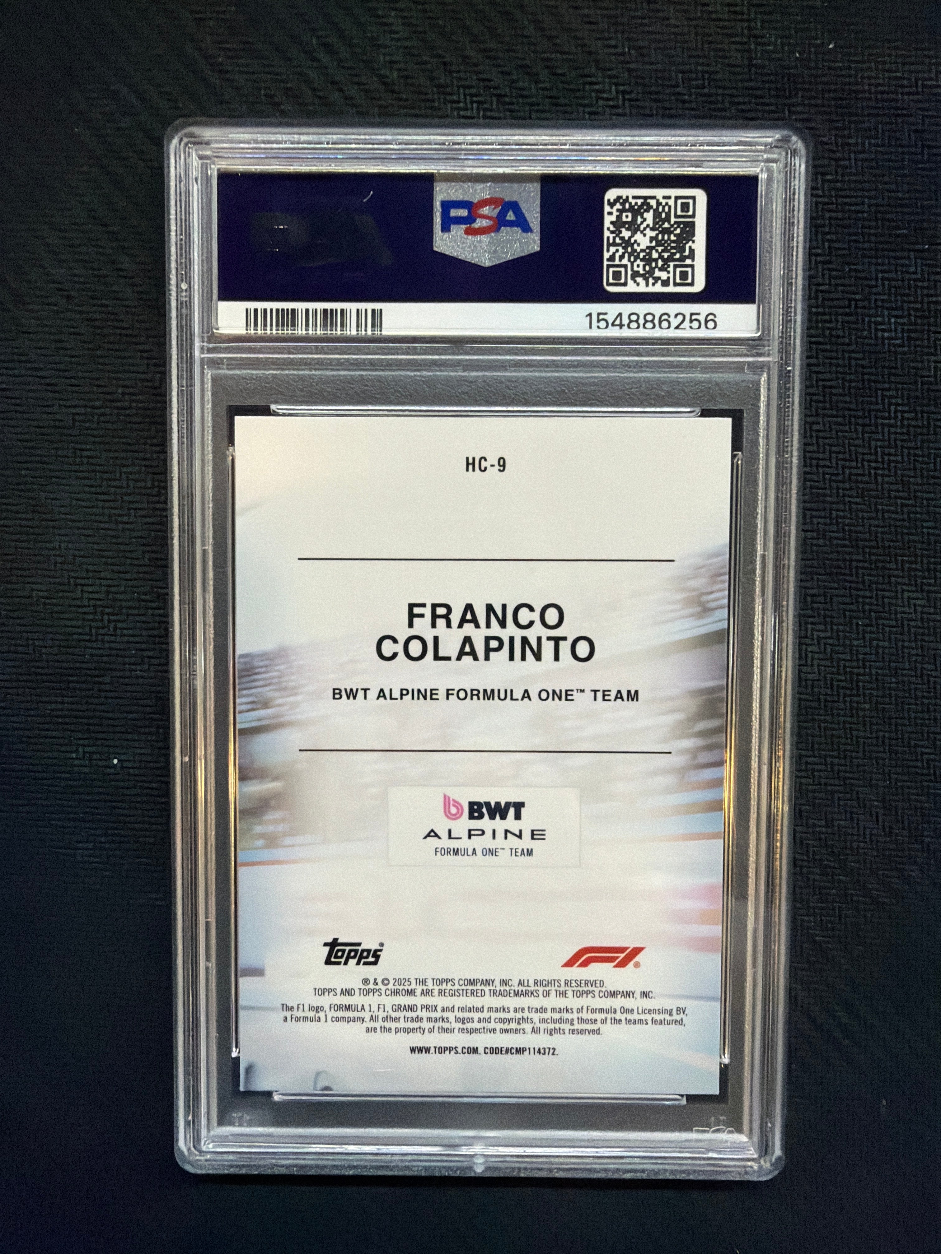 2025 Topps Chrome Franco Colapinto Helmet Collection 10 256