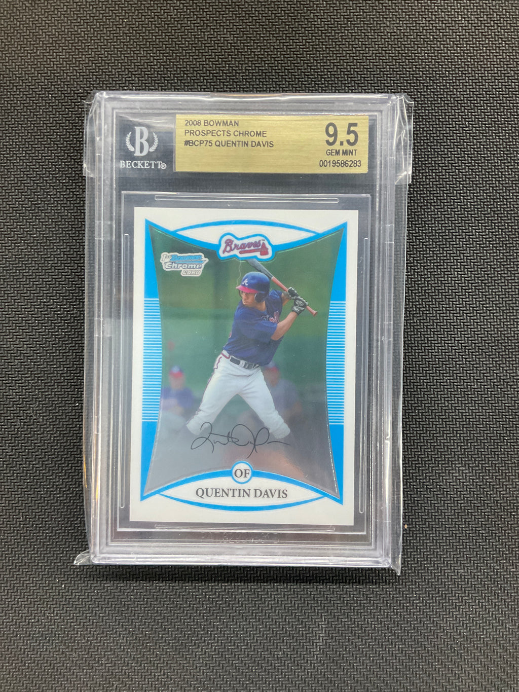 2008 Bowman Prospects Chrome Quentin Davis BGS 9.5 Braves
