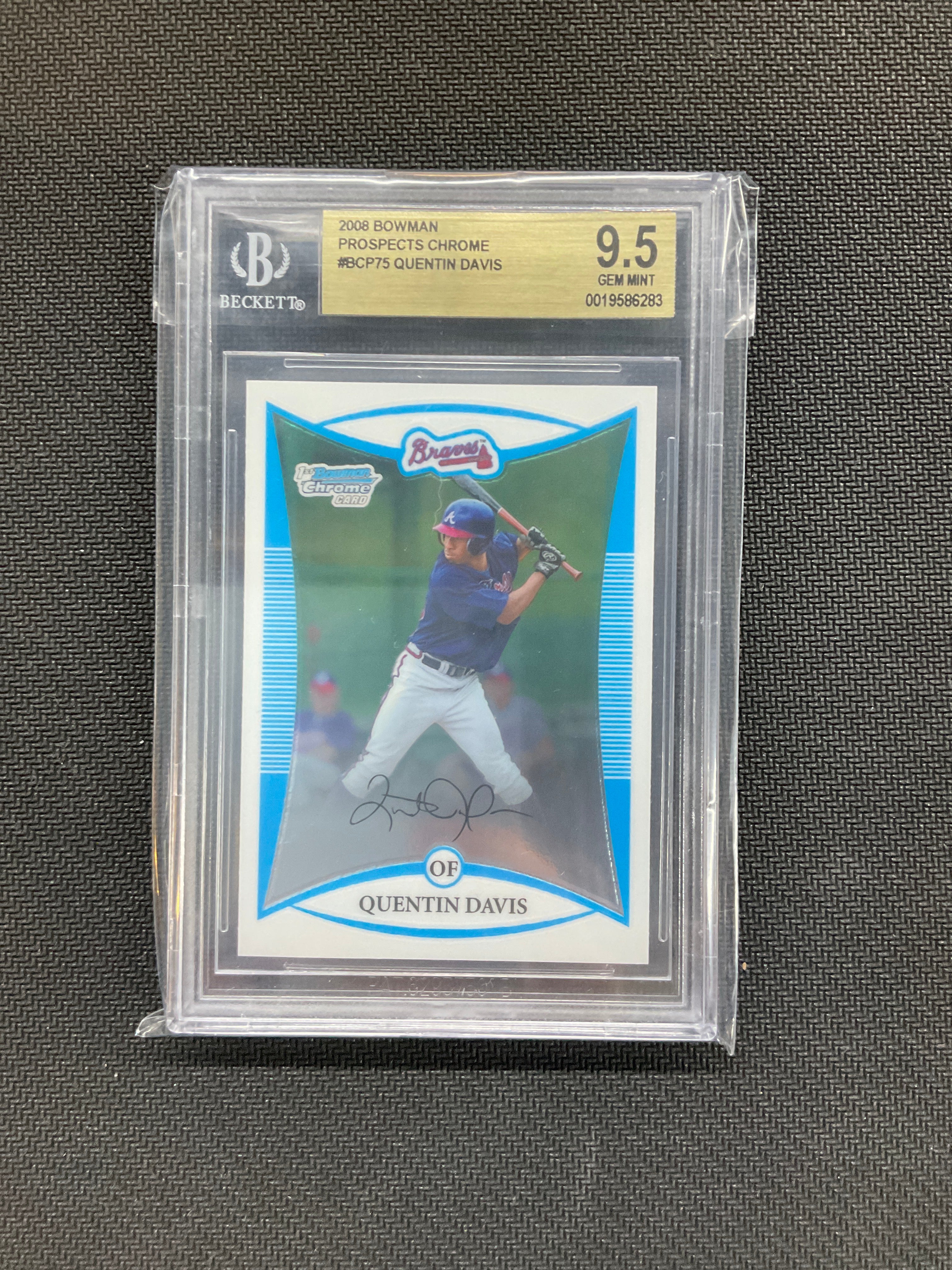 2008 Bowman Prospects Chrome Quentin Davis BGS 9.5 Braves