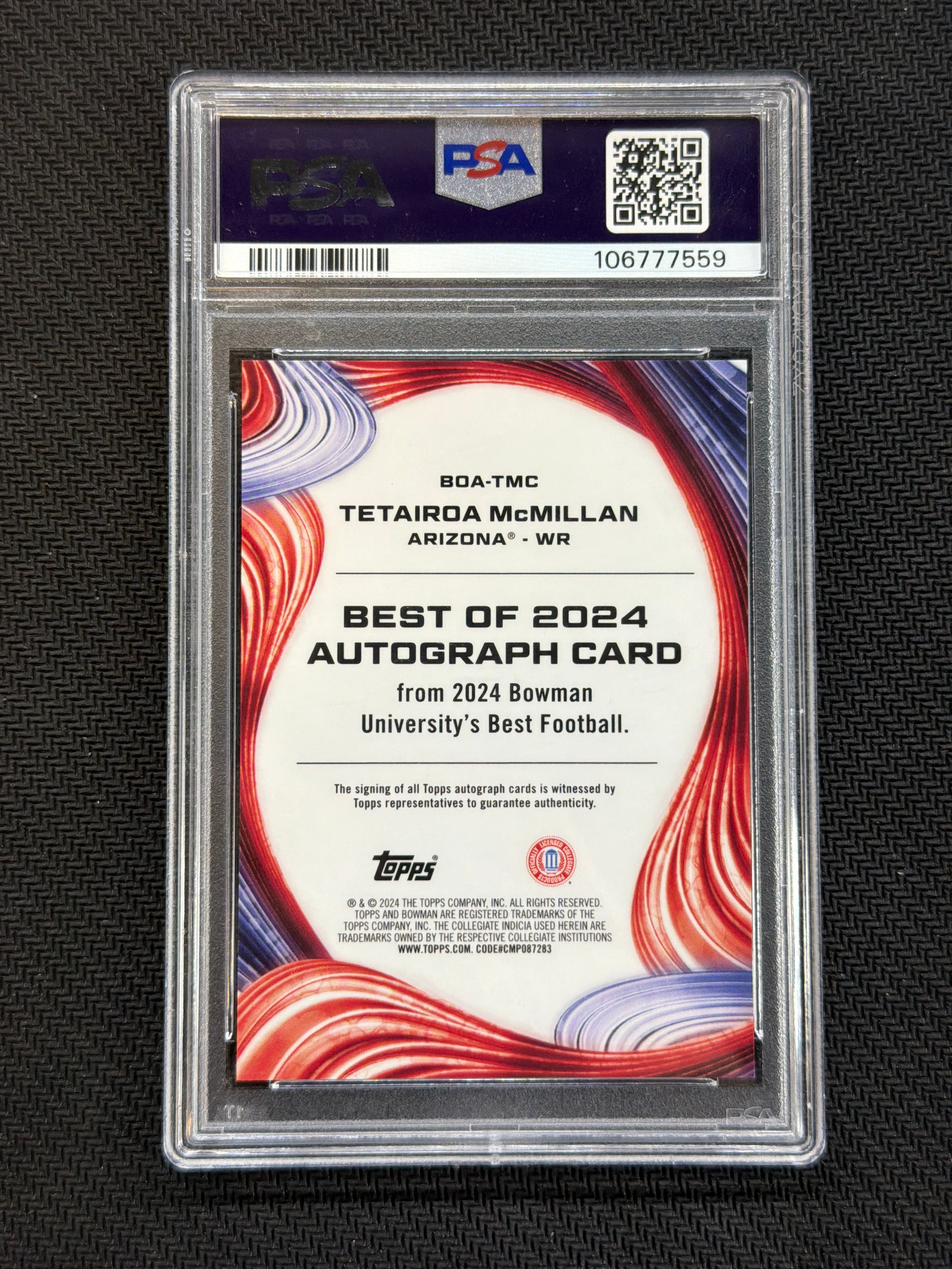 2024 Bowman U Best Tetairoa McMillan Rookie Auto Orange /25 PSA 10 559