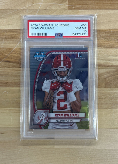 2024 Bowman U Ryan Williams Rookie PSA 10 Alabama