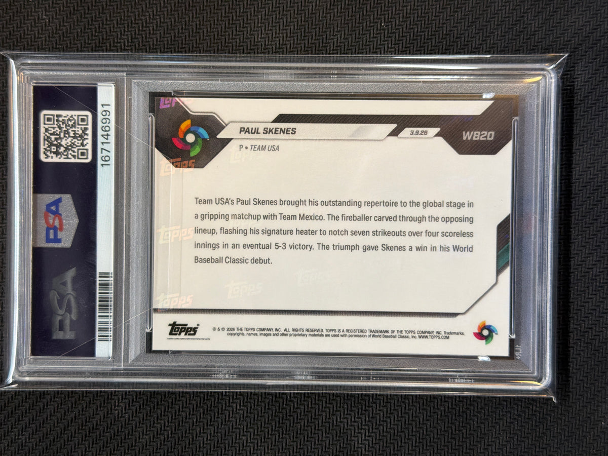 2026 Topps Now WBC Paul Skenes #WB20 7 Ks PSA 10 991