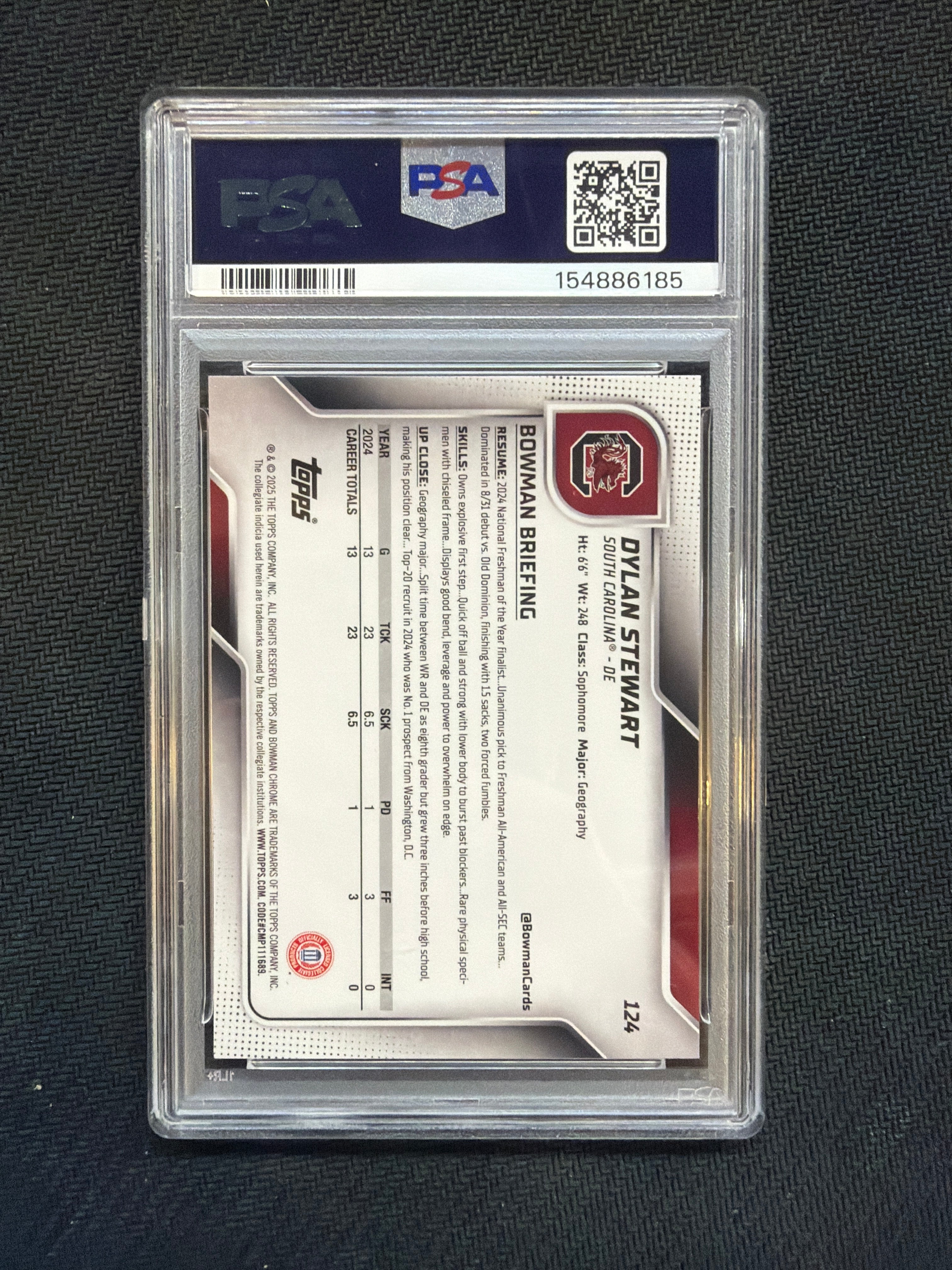 2025 Bowman U Chrome Dylan Stewart Yellow Mini Diamond /350 PSA 8