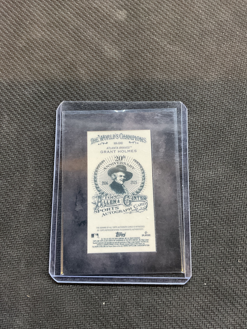 2025 Allen & Ginter Grant Holmes Framed Mini Rookie Auto /25 Braves