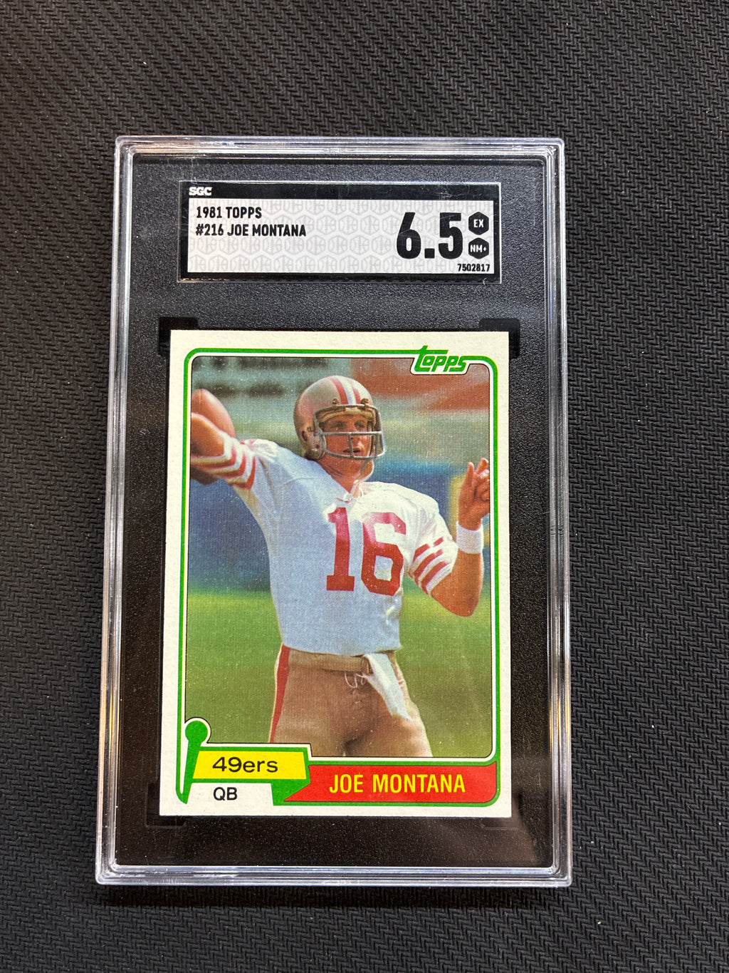1981 Topps Joe Montana Rookie SGC 6.5 49ers