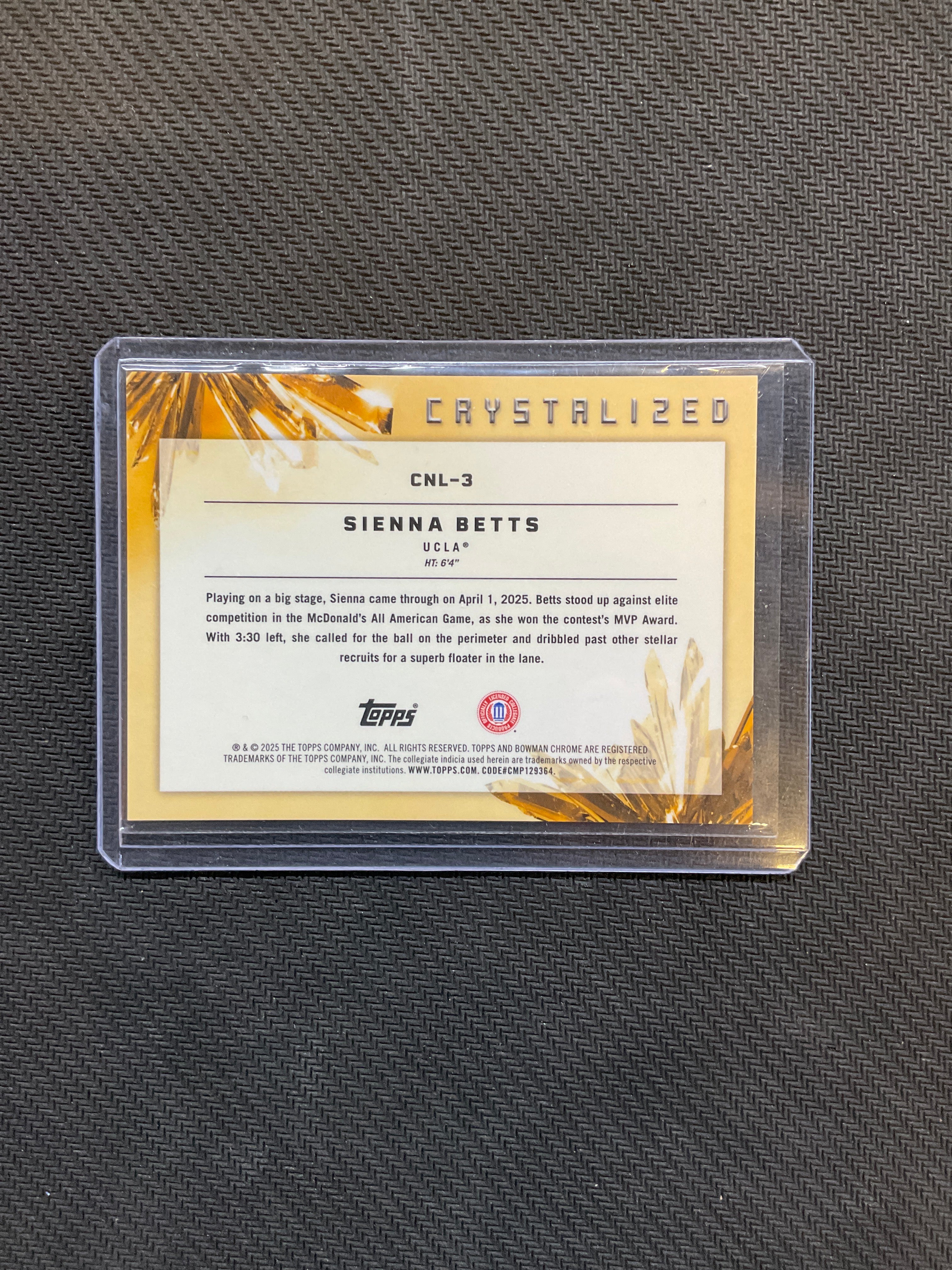 2025 Bowman U Sienna Betts Crystalized Orange /25 UCLA