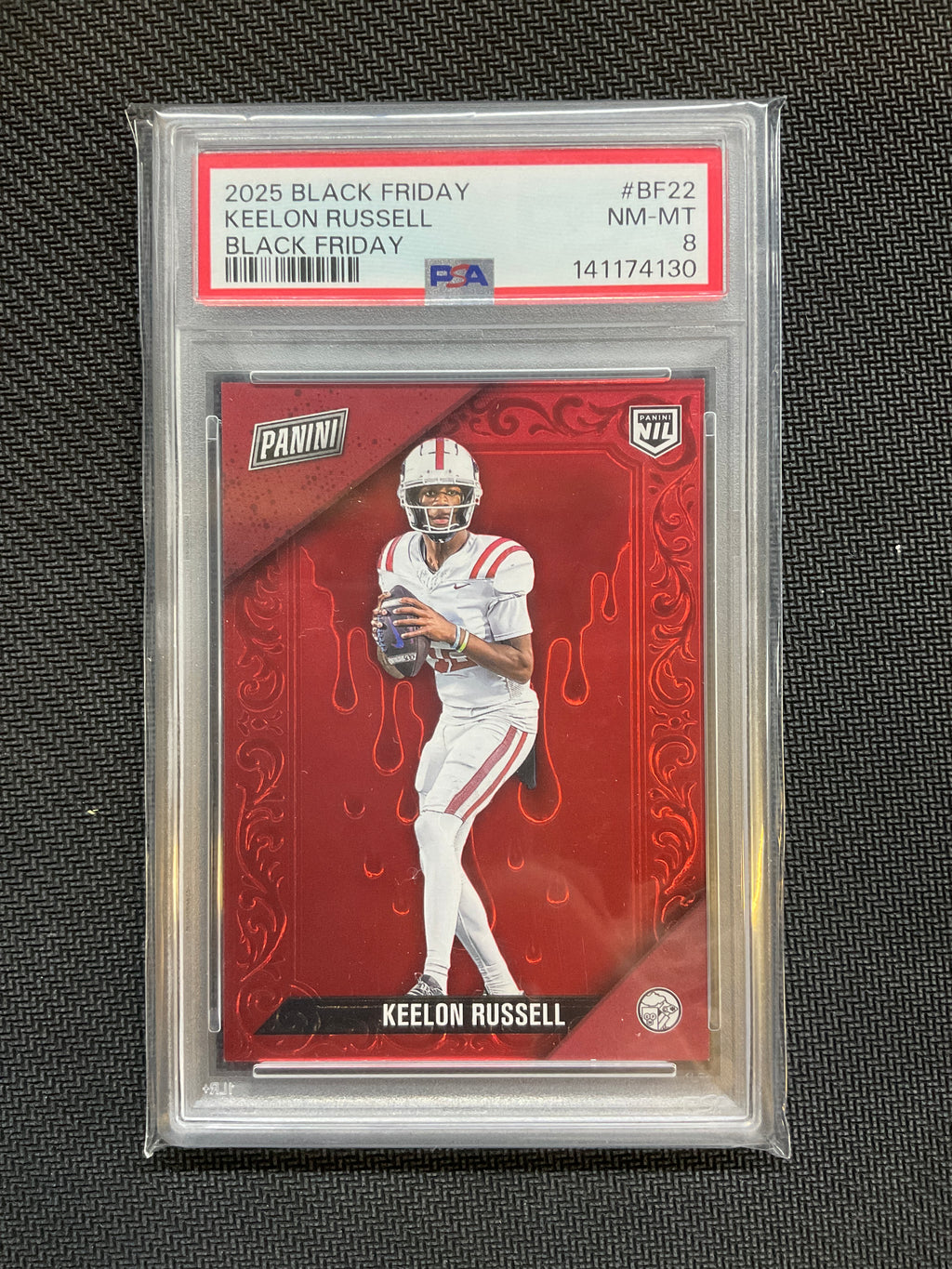 2025 Black Friday Keelon Russell Red /75 PSA 8 Alabama