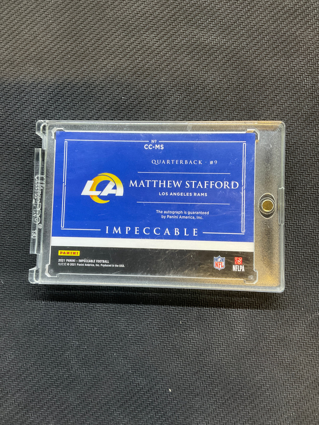 2021 Impeccable Matthew Stafford Canvas Creations Auto /25 Rams