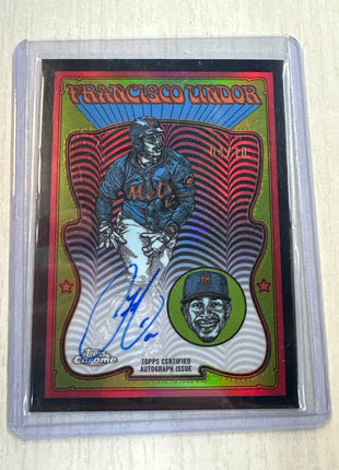 2025 Topps Chrome Ultra Voilet Francisco Lindor Black Auto /10 Mets