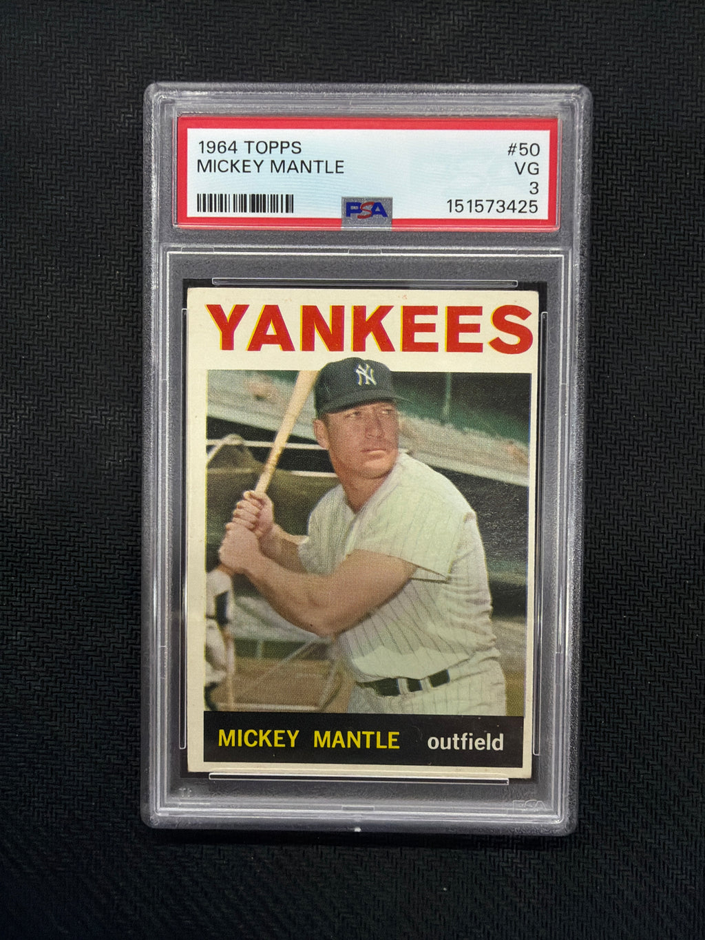 1964 Topps Mickey Mantle PSA 3 Yankees 3425