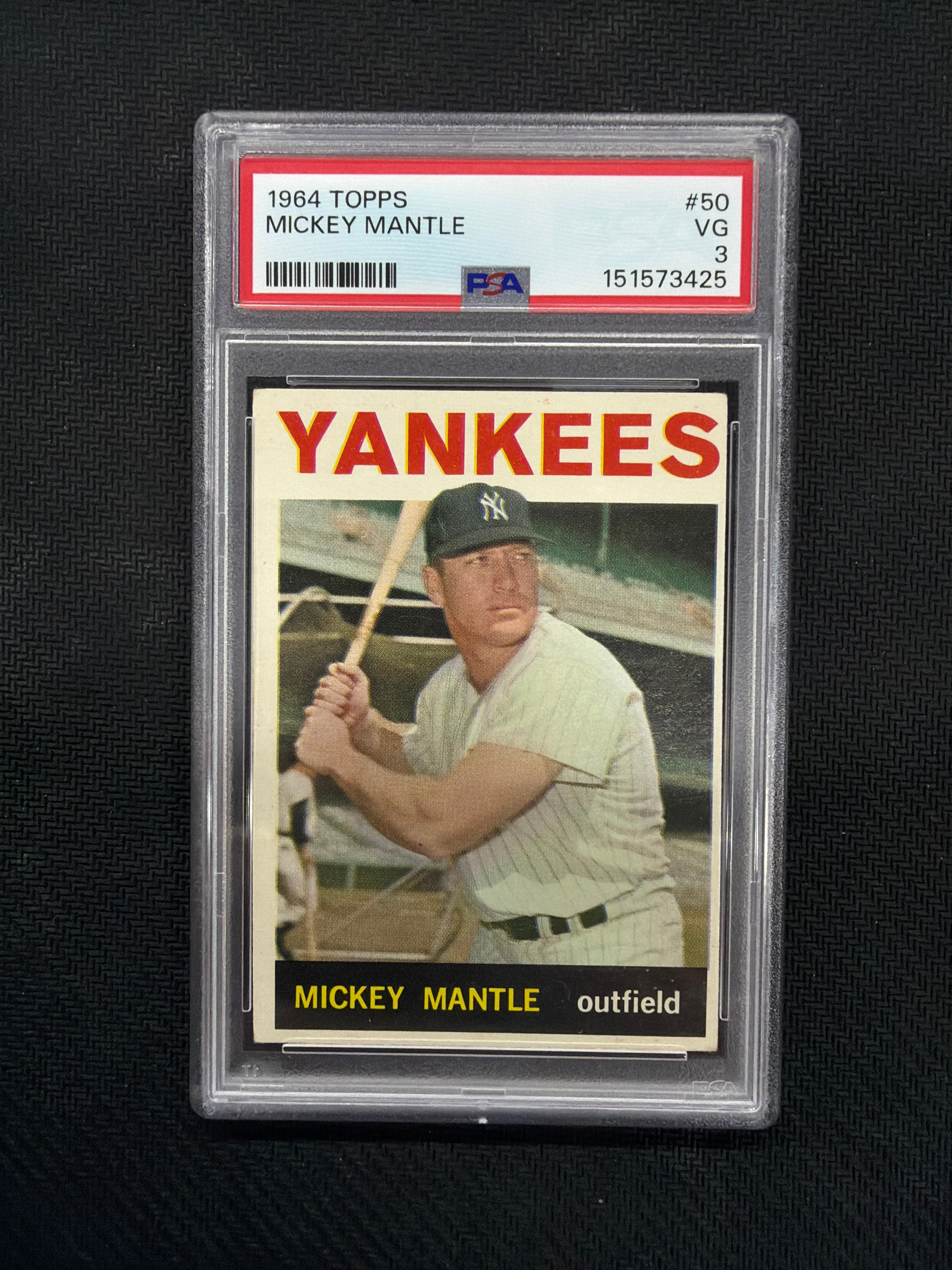 1964 Topps Mickey Mantle PSA 3 Yankees 3425
