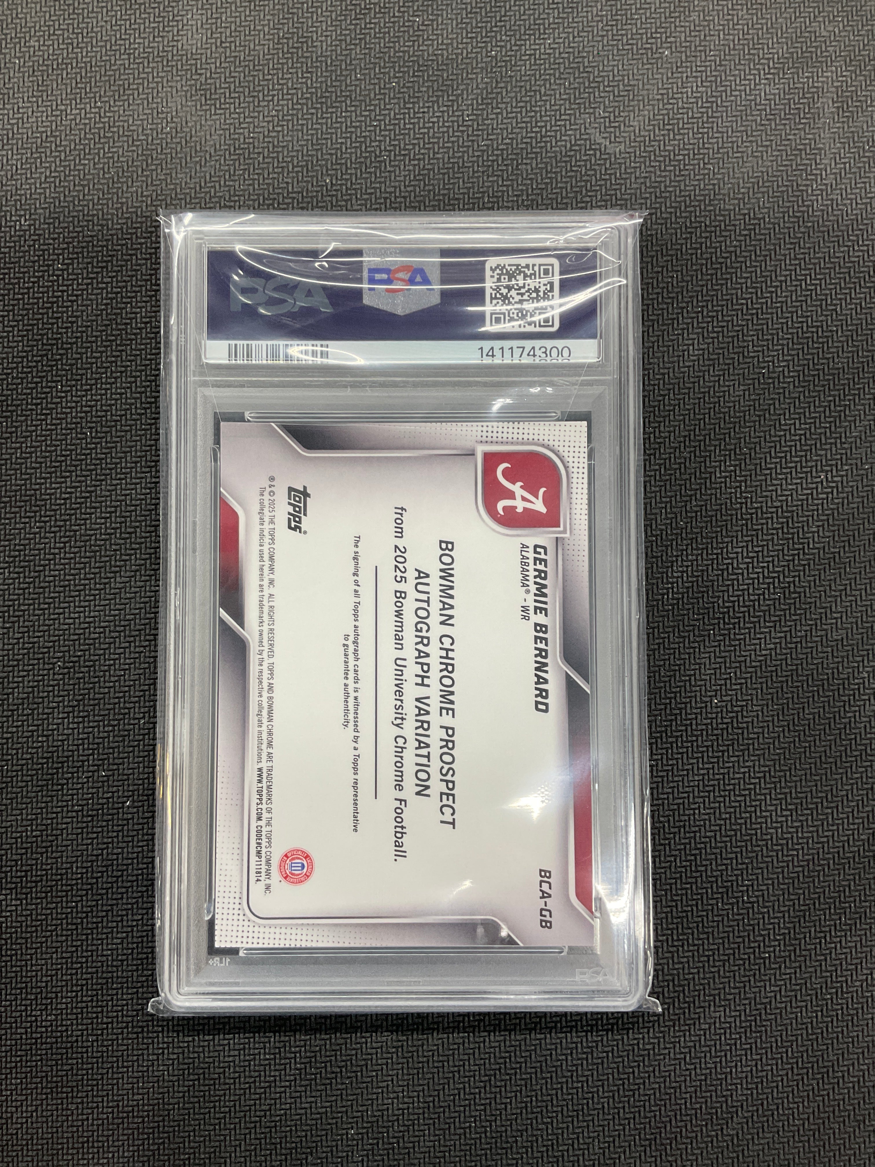 2025 Bowman U Chrome Germie Bernard Gold Auto /50 PSA 10 Alabama