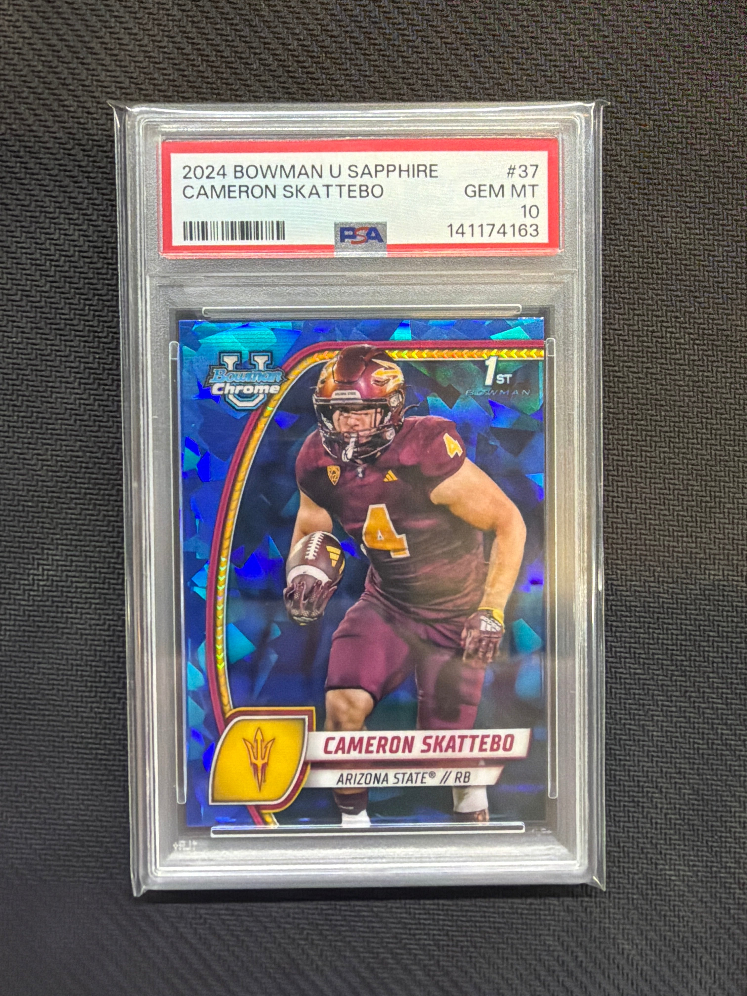 2024 Bowman U Sapphire Cameron Skattebo #37 PSA 10