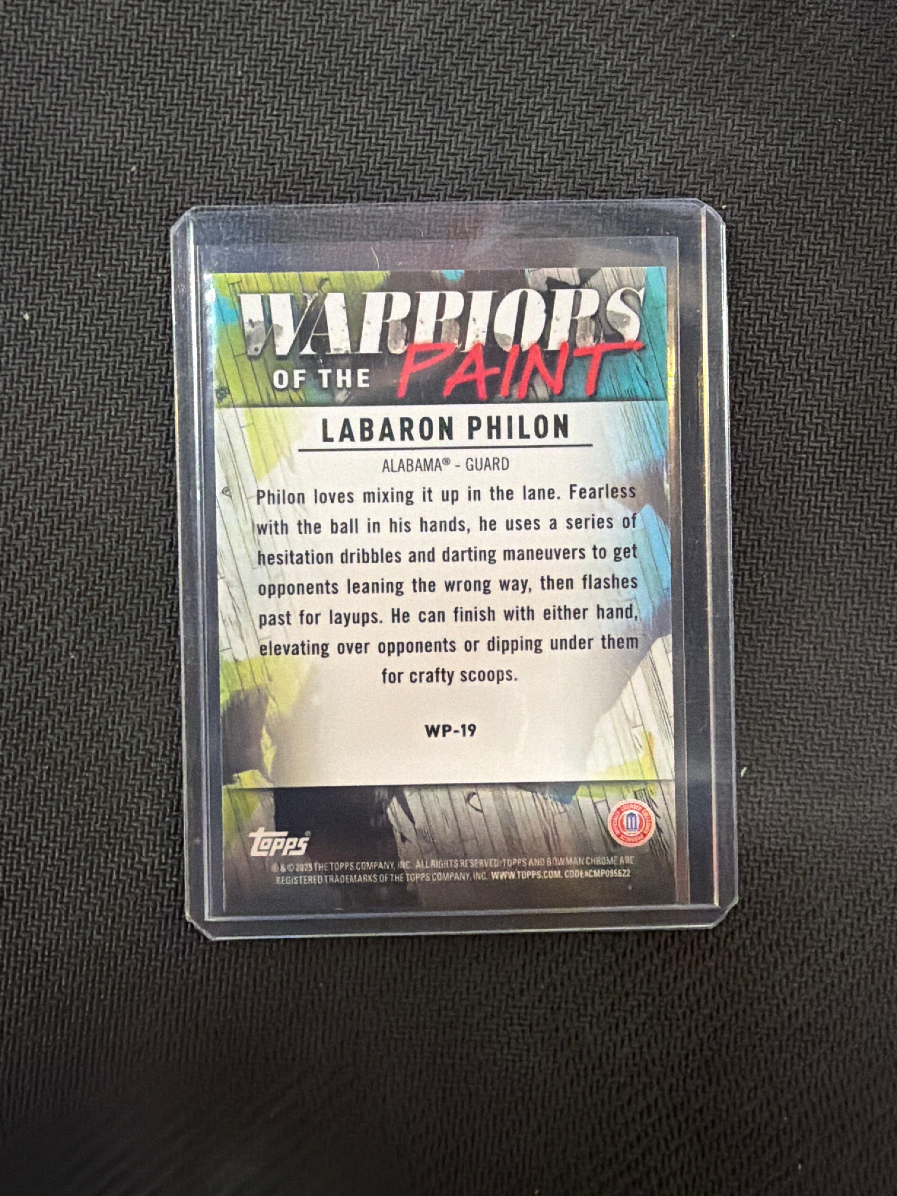 2025 Bowman U Labaron Philon Warriors Of The Paint Blue /150 Alabama