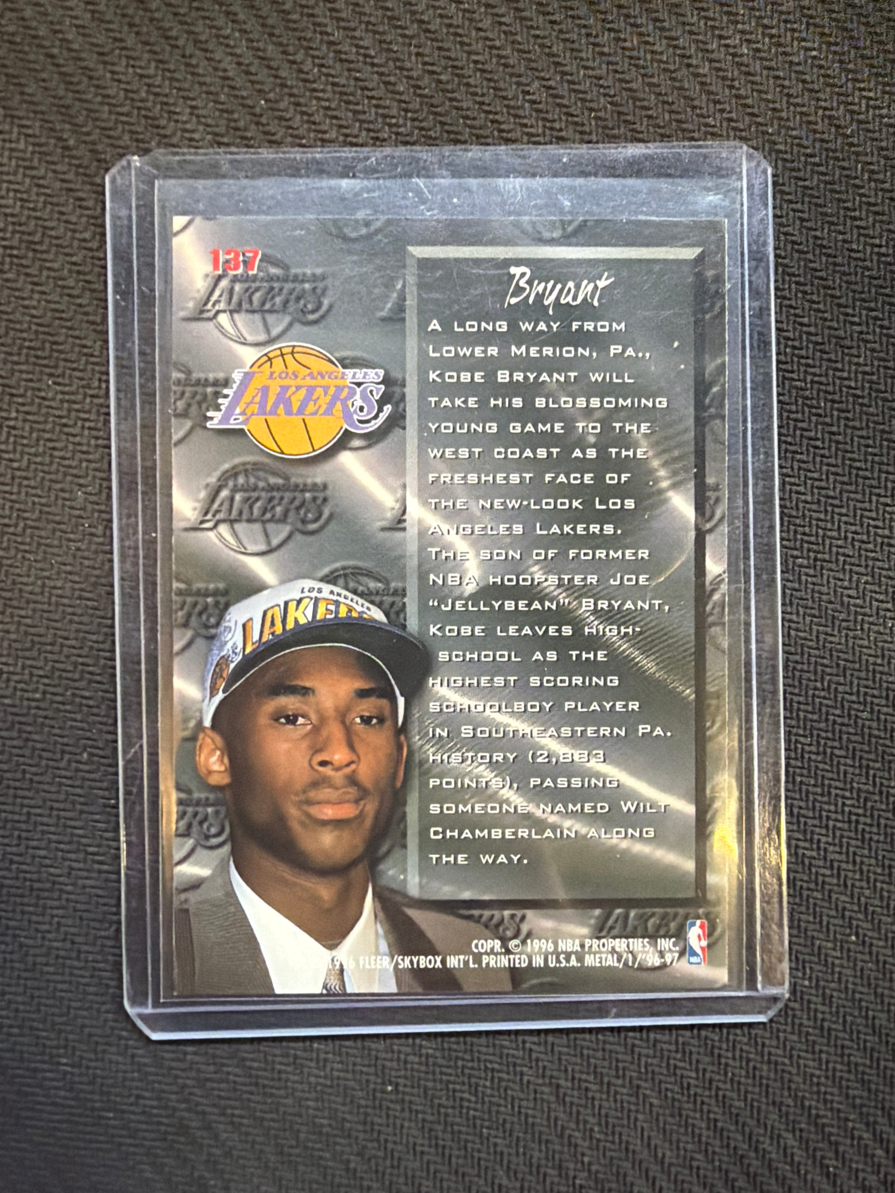 1996 Fleer Metal Kobe Bryant Fresh Foundation Rookie Lakers