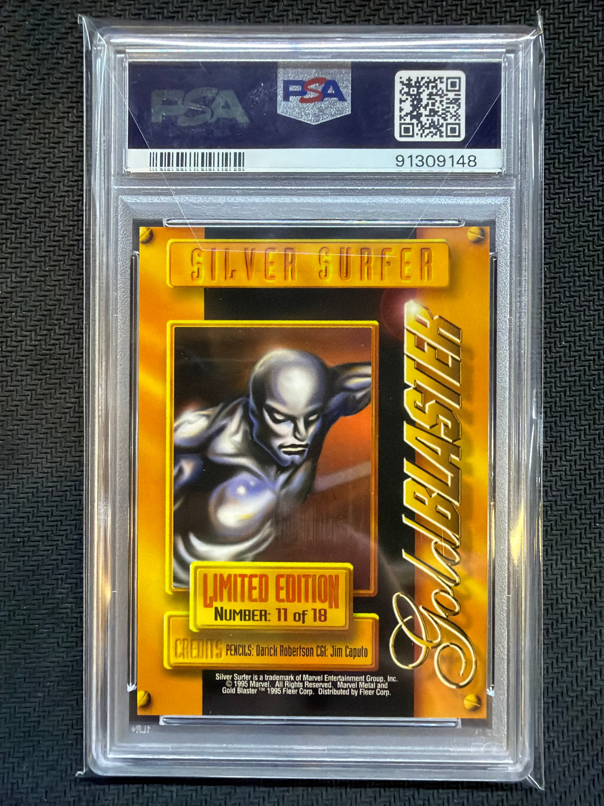 1995 Marvel Metal Silver Surfer Gold Blaster #11 PSA 9
