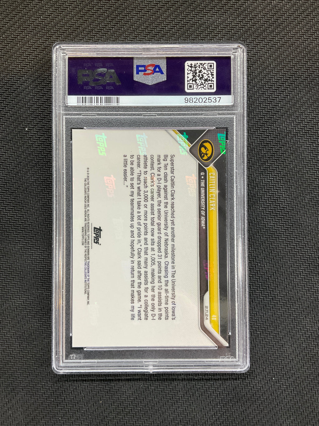 2023 Bowman U Now Caitlin Clark #48 PSA 10 IOWA