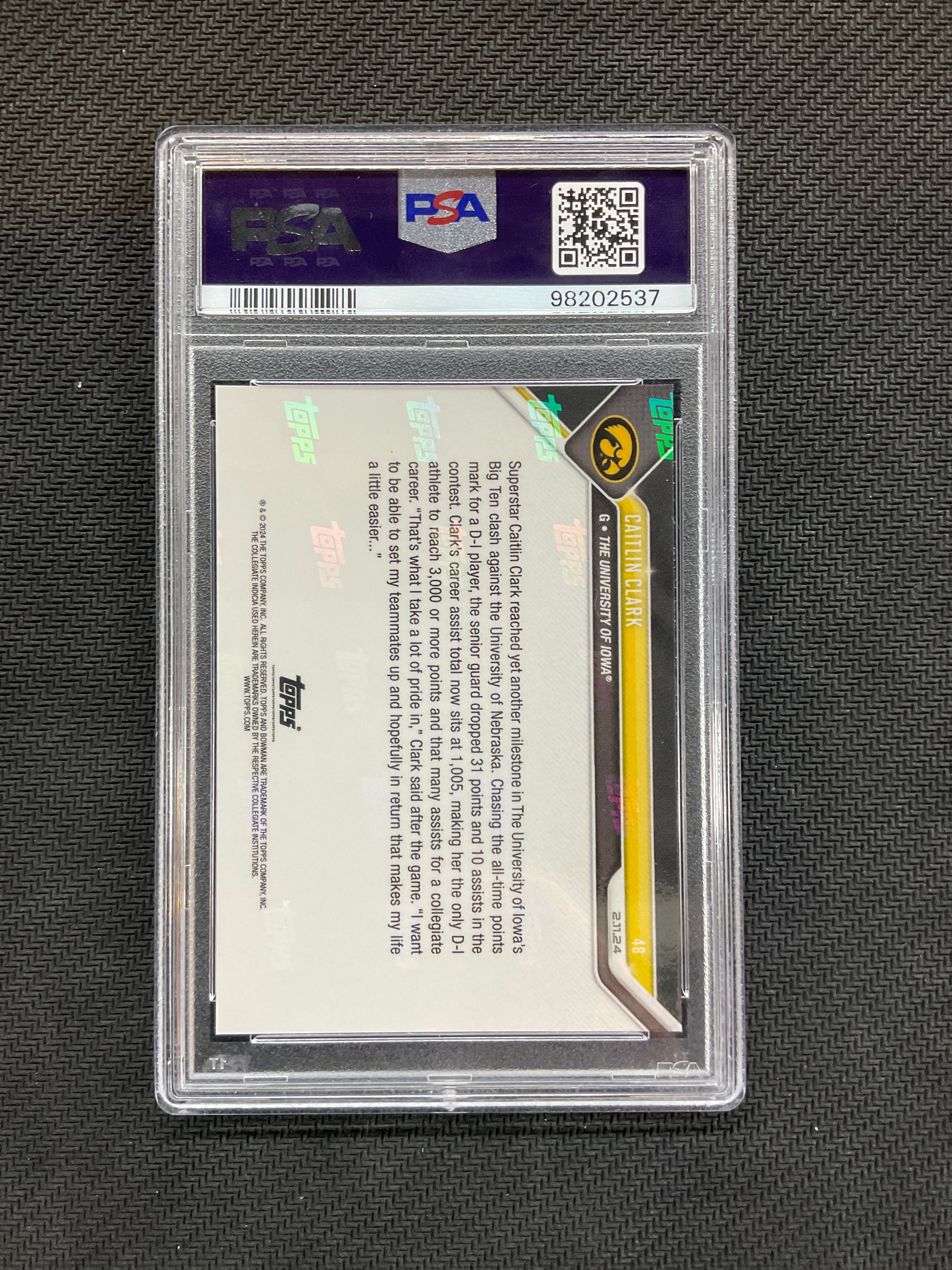 2023 Bowman U Now Caitlin Clark #48 PSA 10 IOWA