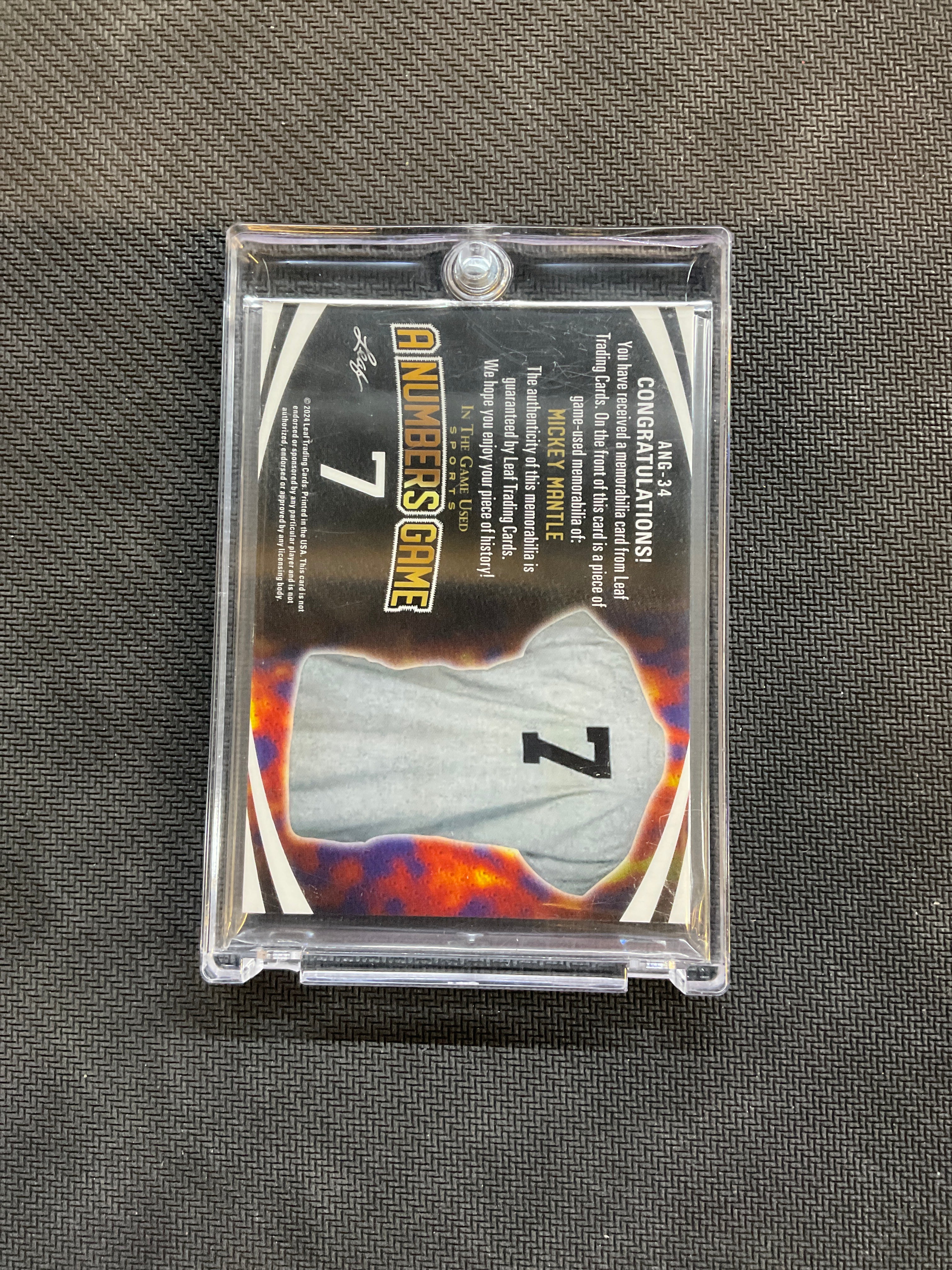 2024 Leaf A Numbers Game Mickey Mantle In The Game Used Sports