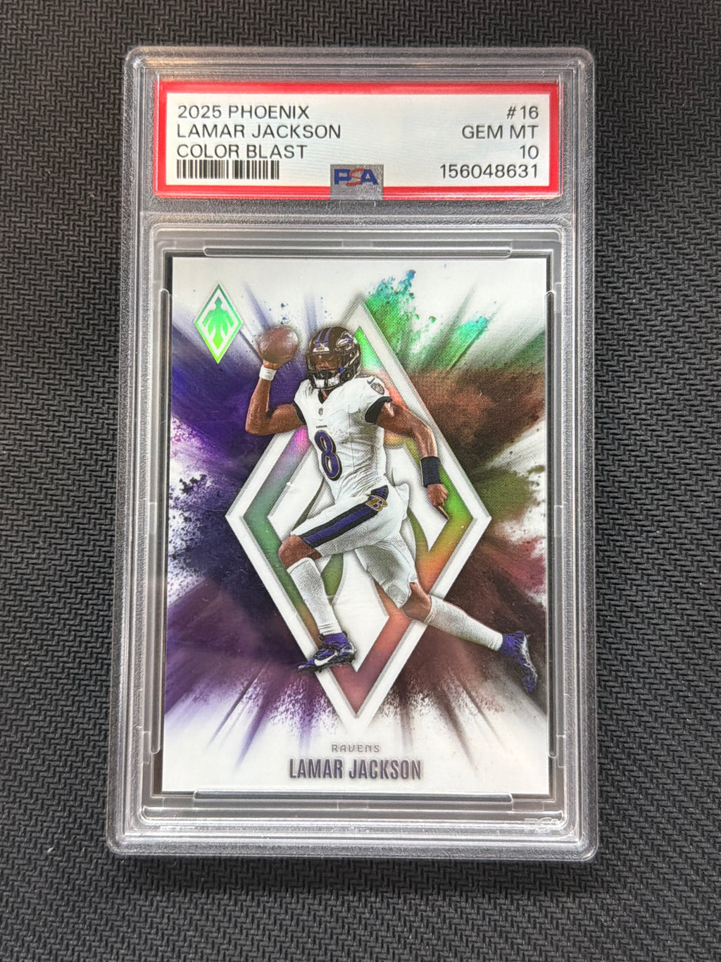 2025 Phoenix Lamar Jackson Color Blast #16 PSA 10 631 Ravens