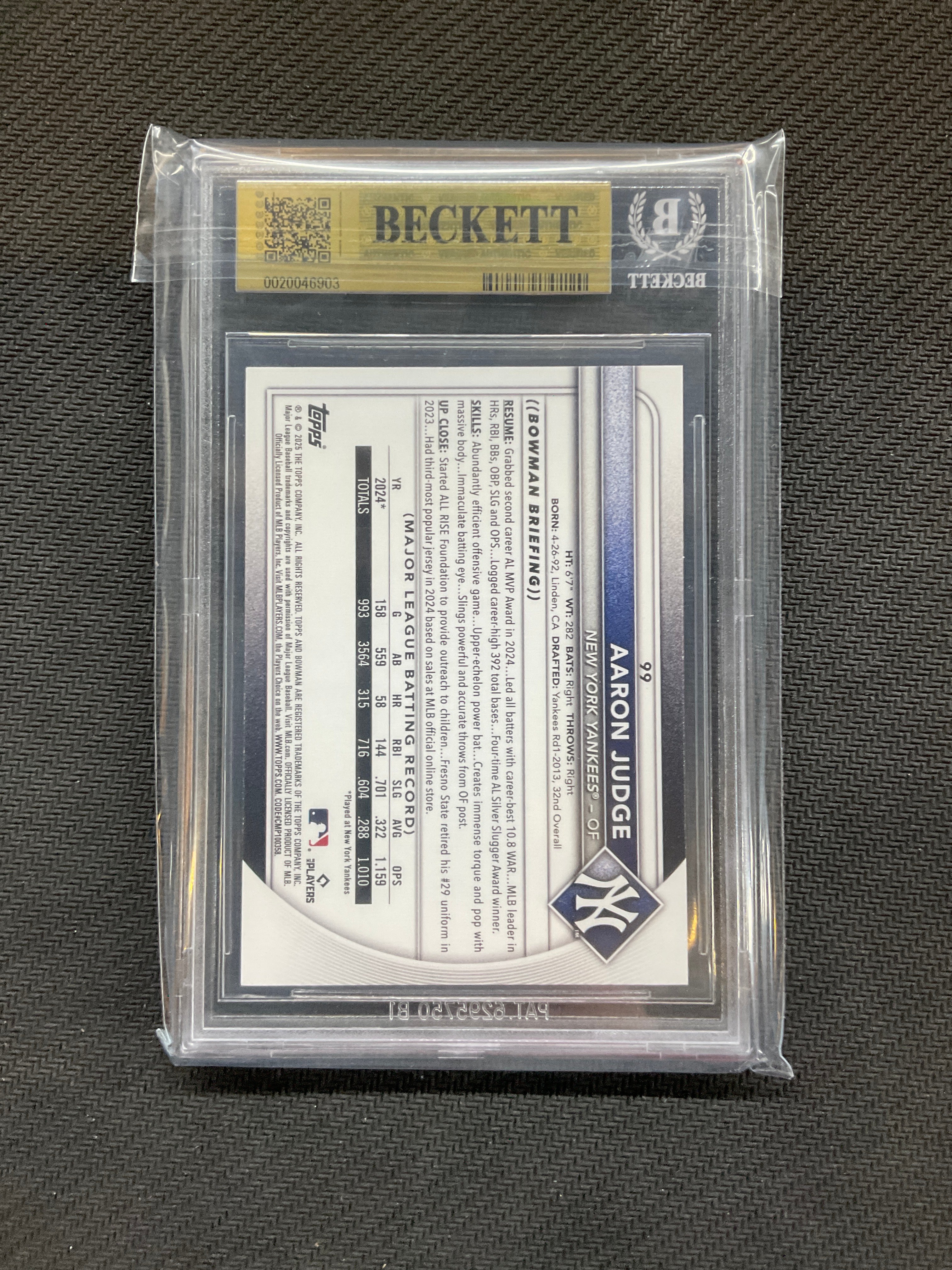 2025 Bowman Aaron Judge BGS 9.5