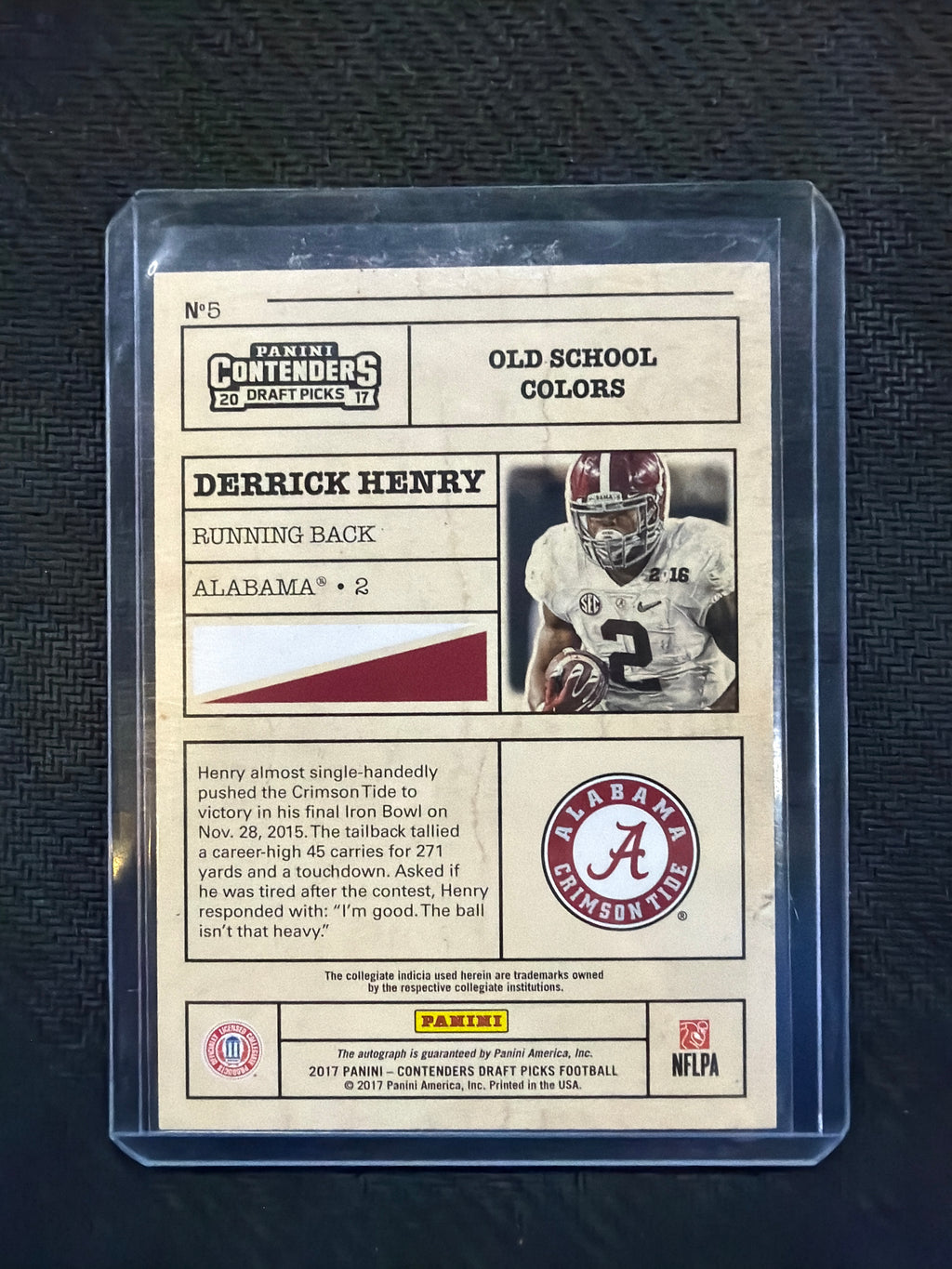 2017 Panini Contenders Draft Picks Derrick Henry Rookie Auto Old School Alabama