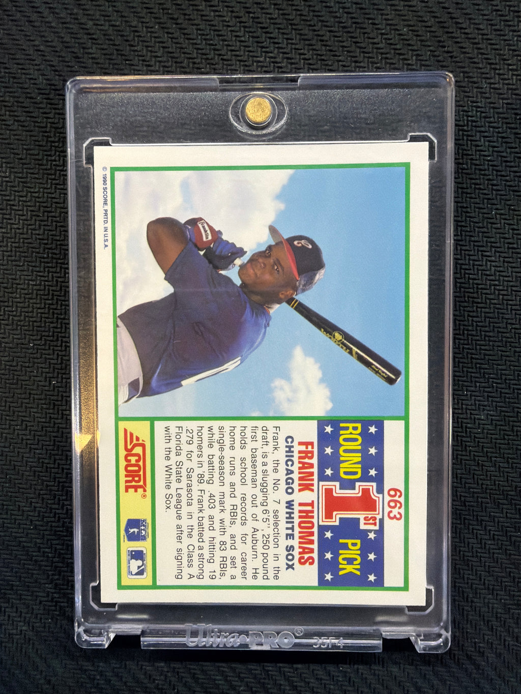 1990 Score Frank Thomas Rookie #663 White Sox