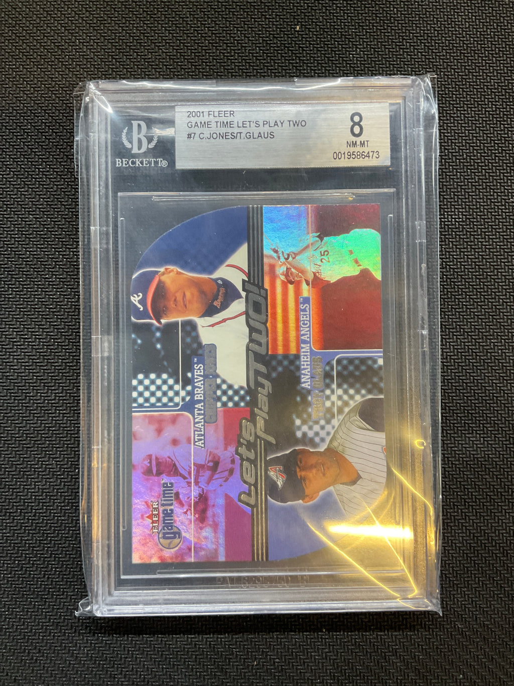 2001 Fleer Game Time Chipper Jones Troy Glaus BGS 8 Braves