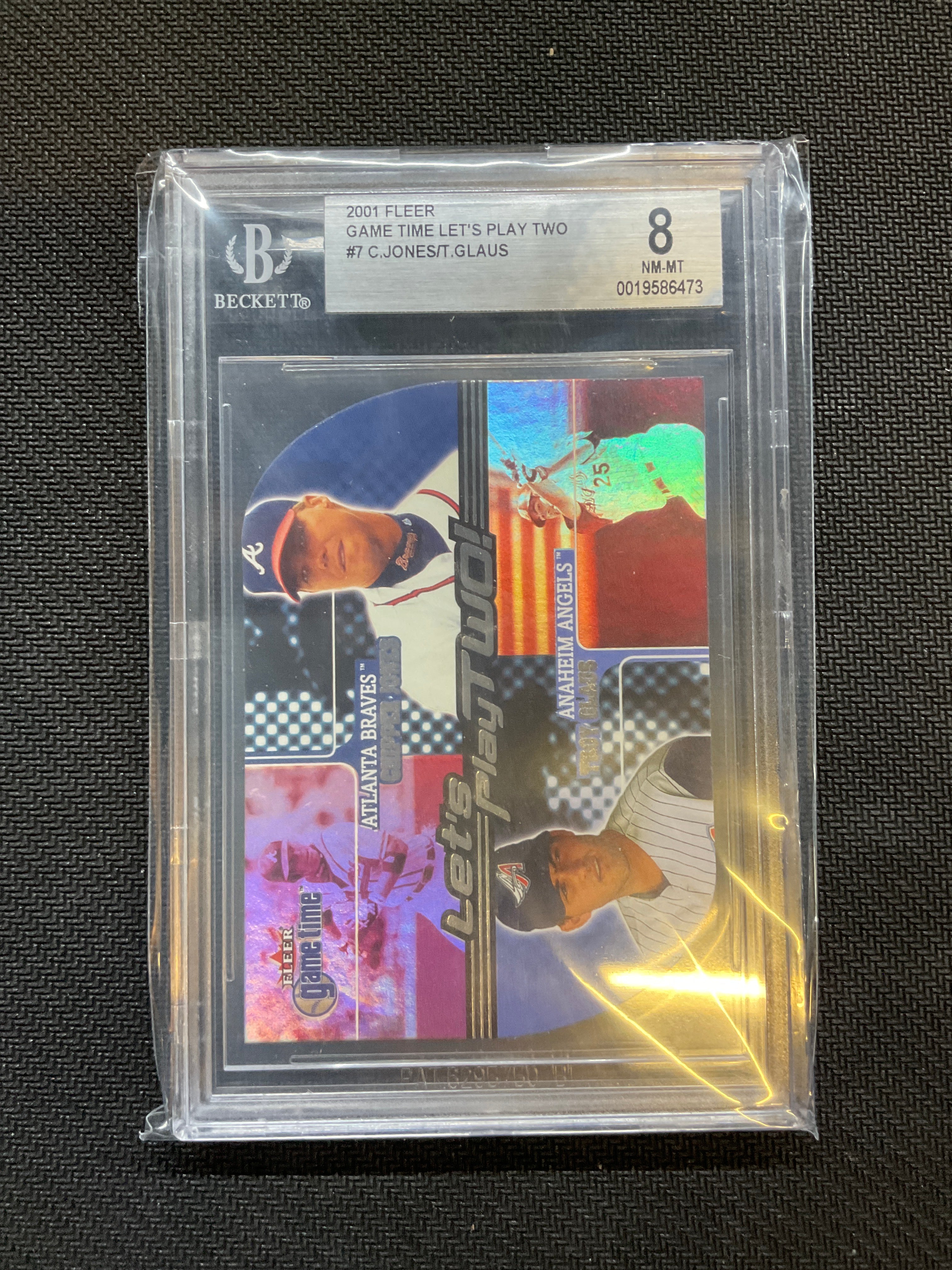 2001 Fleer Game Time Chipper Jones Troy Glaus BGS 8 Braves