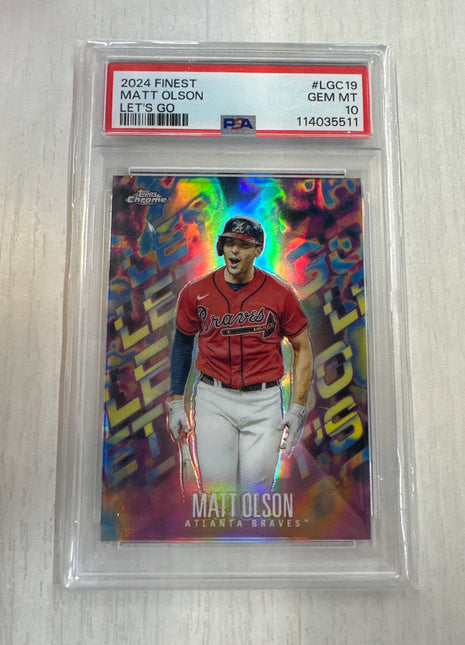 2024 Topps Finest Matt Olson Lets Go PSA 10 Case Hit SSP