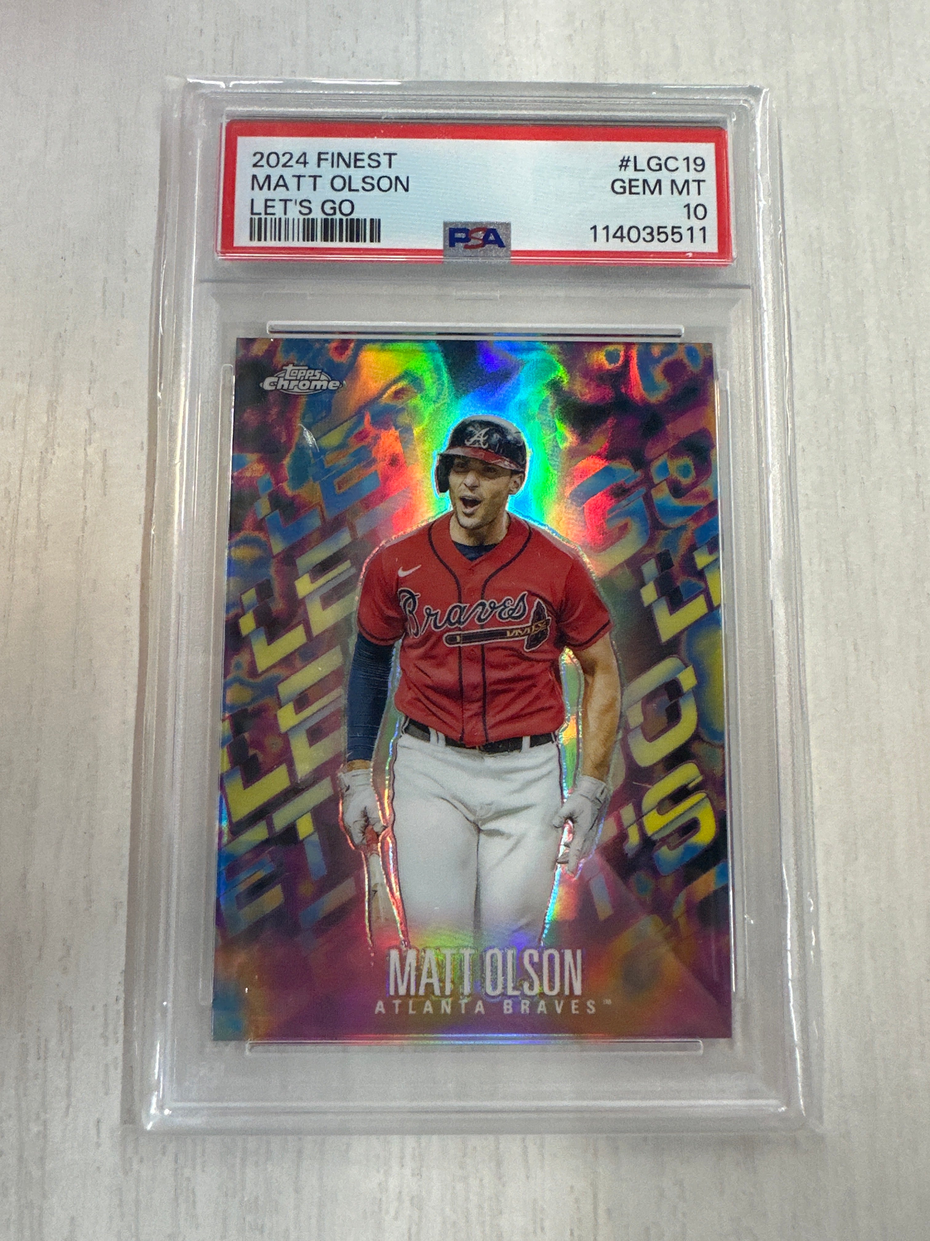2024 Topps Finest Matt Olson Lets Go PSA 10 Case Hit SSP