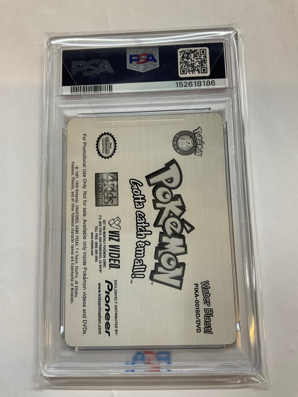 2000 POKEMON PIONEER LENTICULAR PROMO 18 WATER BLAST! PSA 9 186