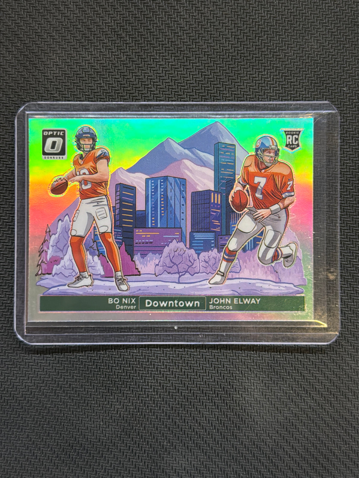 2024 Panini Donruss Optic Bo Nix John Elway Downtown Duos Rookie #13 Broncos