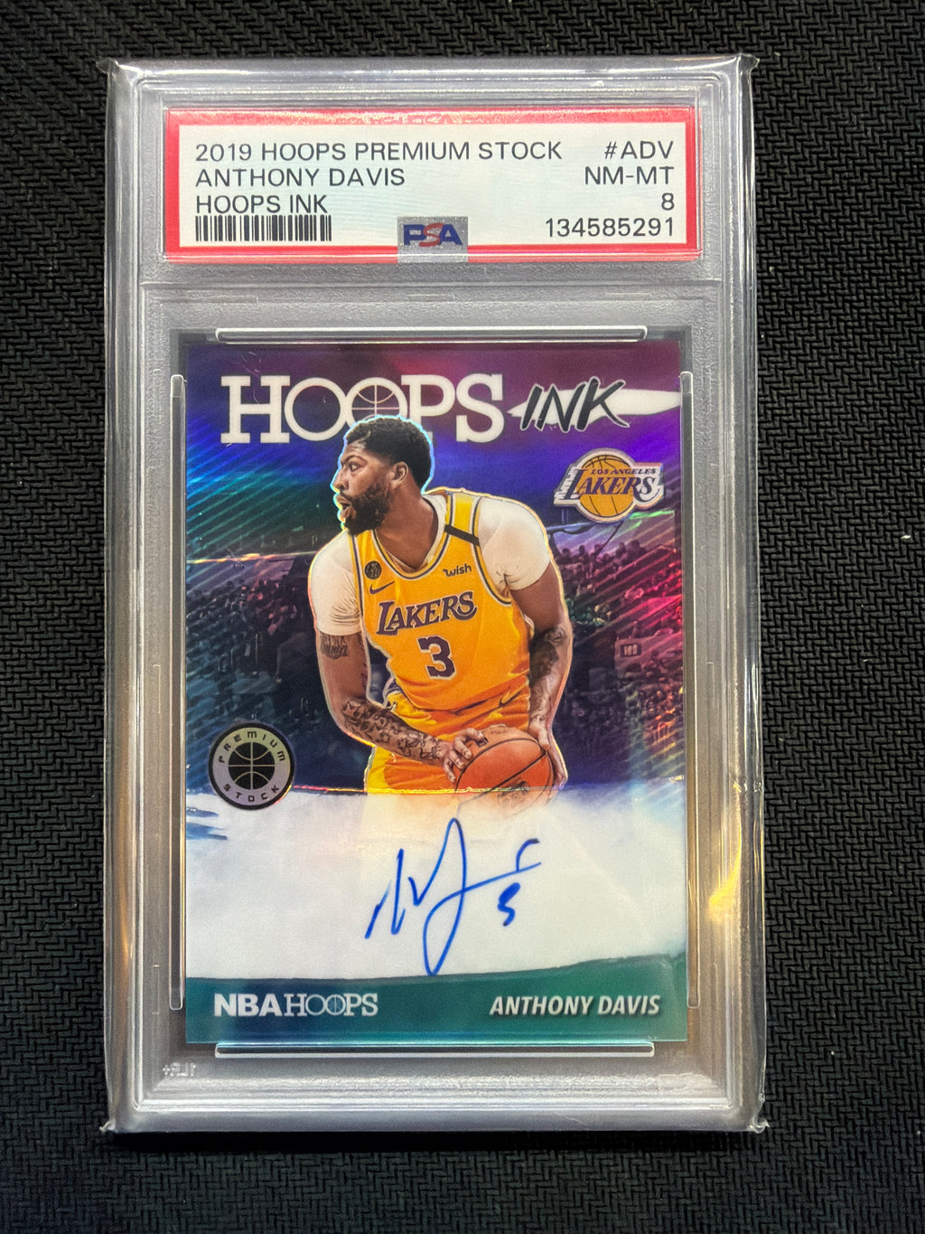 2019 Hoops Premium Stock Anthony Davis Ink Auto PSA 8 Lakers