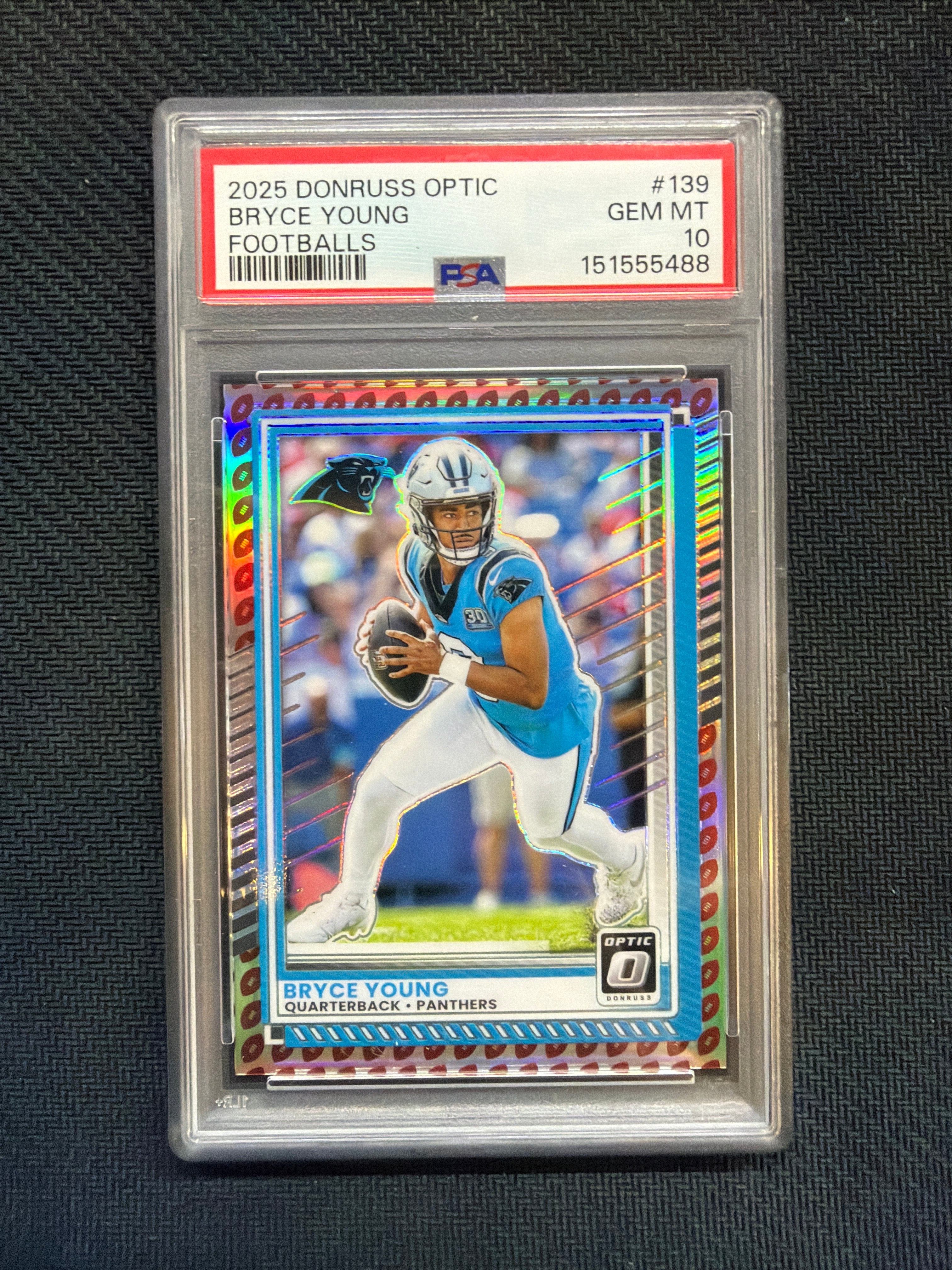 2025 Donruss Optic Bryce Young Footballs /16 PSA 10