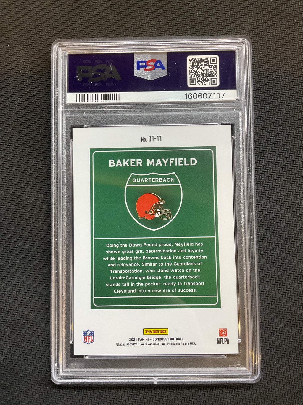 2021 Donruss Baker Mayfield Downtown! PSA 9 Browns