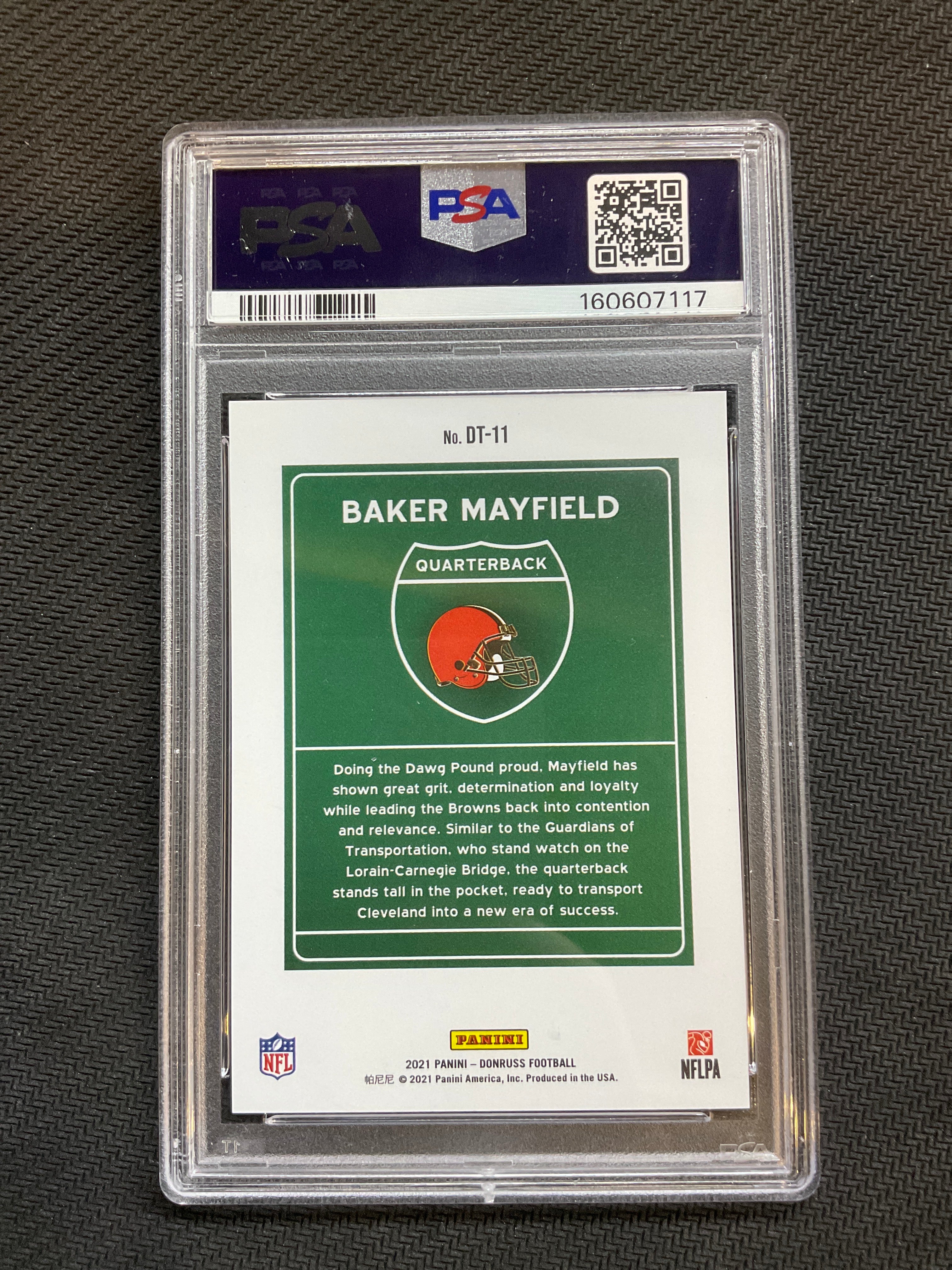 2021 Donruss Baker Mayfield Downtown! PSA 9 Browns
